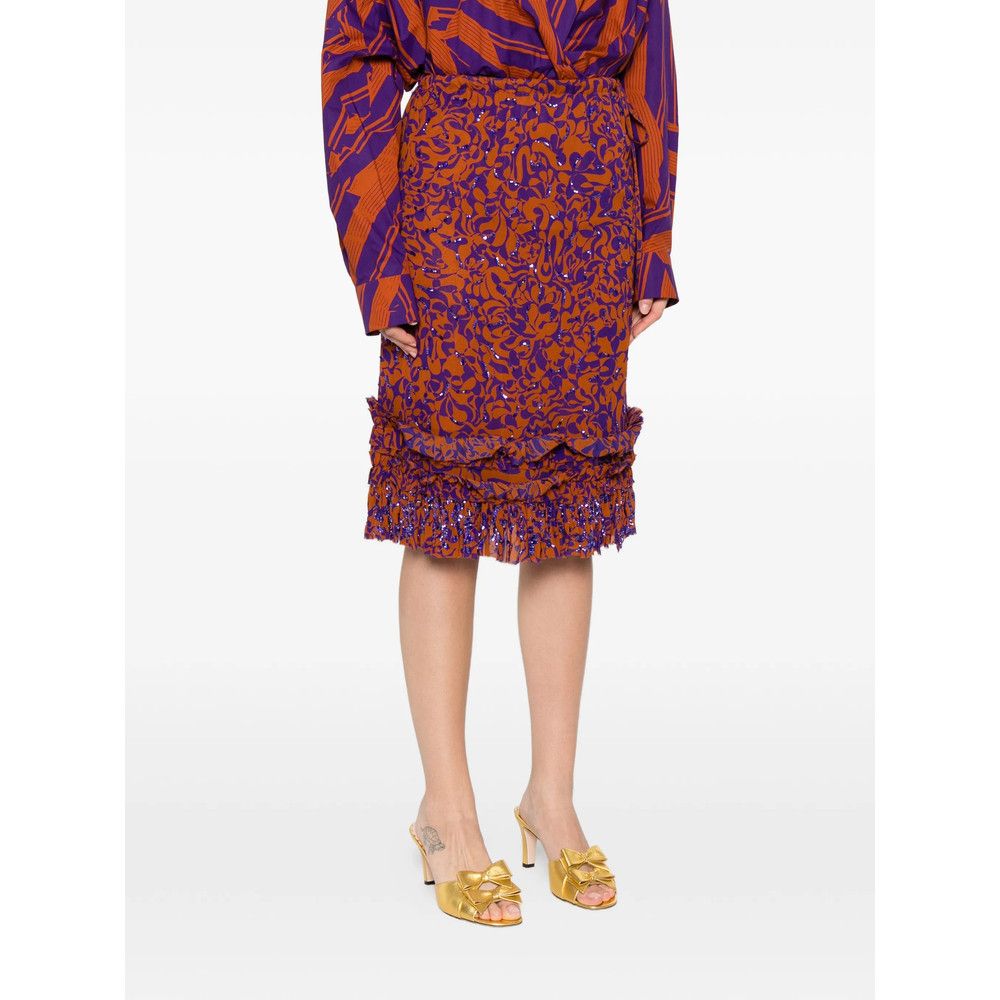 Dries Van Noten Dries Van Noten BROWN Skirts - Straight Skirts Size 27" / US 4 / IT 40 - 4 Thumbnail
