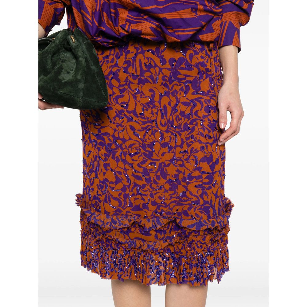 Dries Van Noten Dries Van Noten BROWN Skirts - Straight Skirts Size 27" / US 4 / IT 40 - 2 Thumbnail