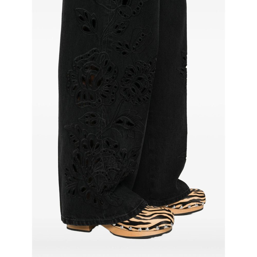 Farm Rio Farm Rio BLACK Denim - Wide-Leg Jeans Size 25" / US 0 / IT 36 - 2 Thumbnail