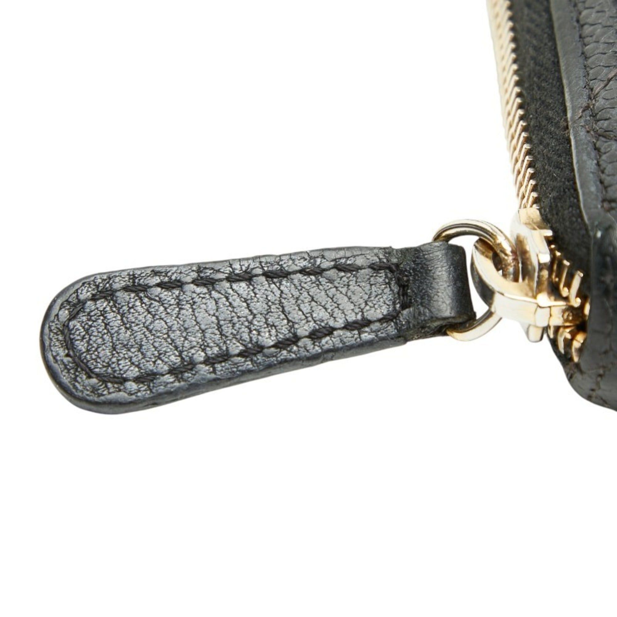 Chanel CHANEL Coco Mark Matelasse Round Zipper Long Wallet in Black Caviar Leather for Women Size ONE SIZE - 9 Thumbnail