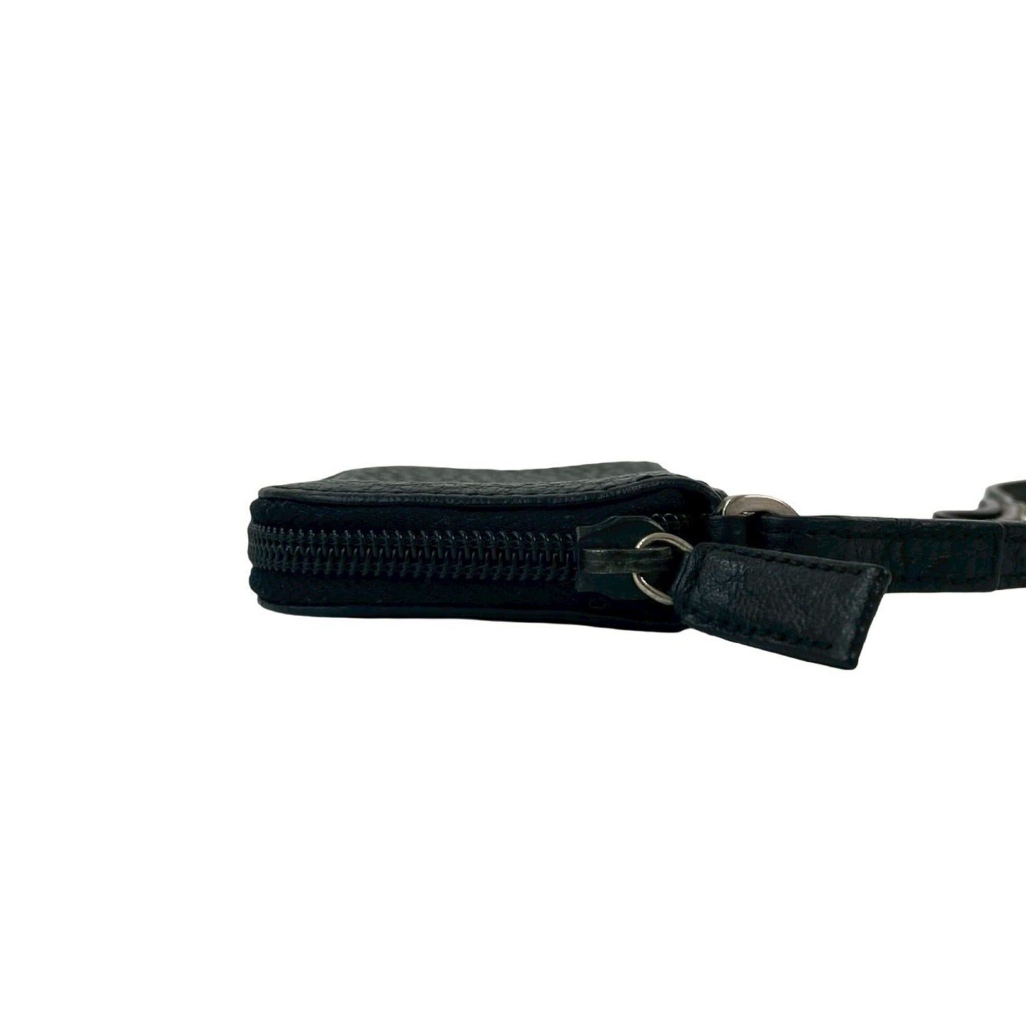 Prada PRADA Leather Strap Round Zip 6-Key Case Black 1127a Size ONE SIZE - 3 Thumbnail