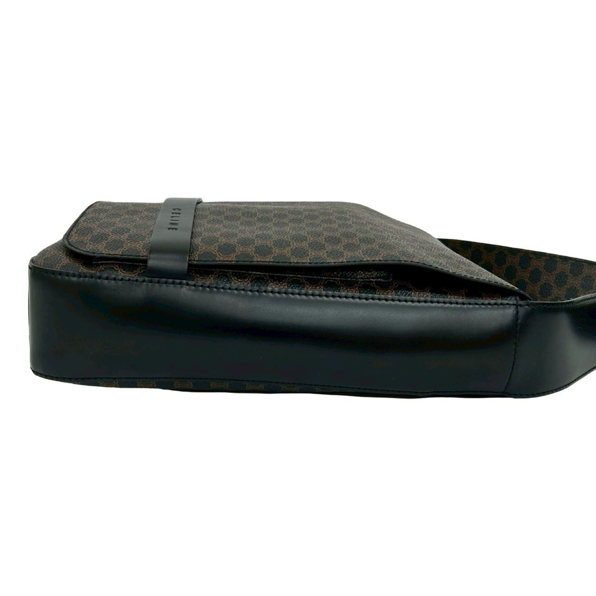 Celine CELINE Macadam Blason Leather Shoulder Bag, Sacoche, Black/Brown, 31778 Size ONE SIZE - 6 Thumbnail