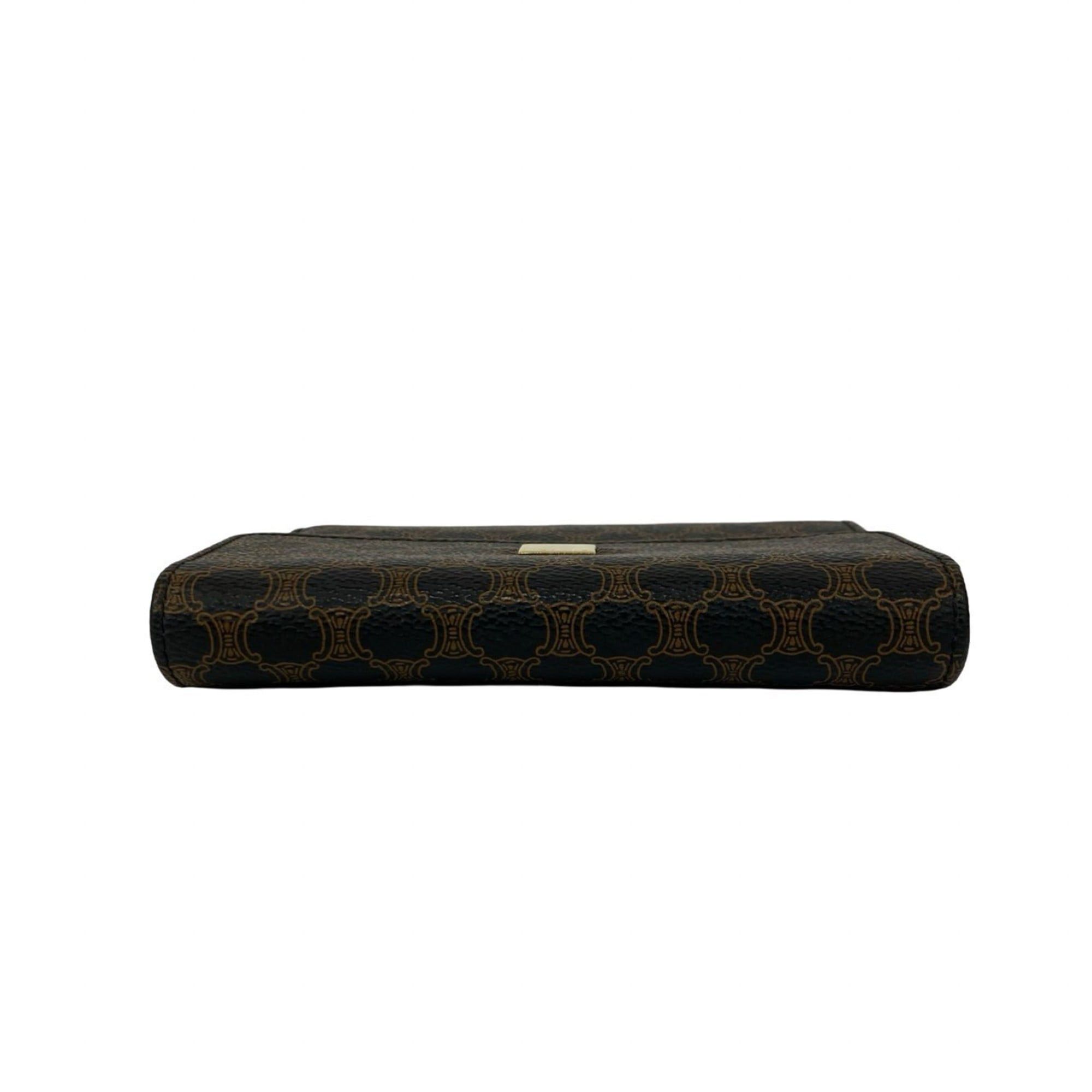 Celine CELINE Macadam Blason Leather Tri-fold Wallet Mini Black/Brown 26134 Size ONE SIZE - 3 Thumbnail