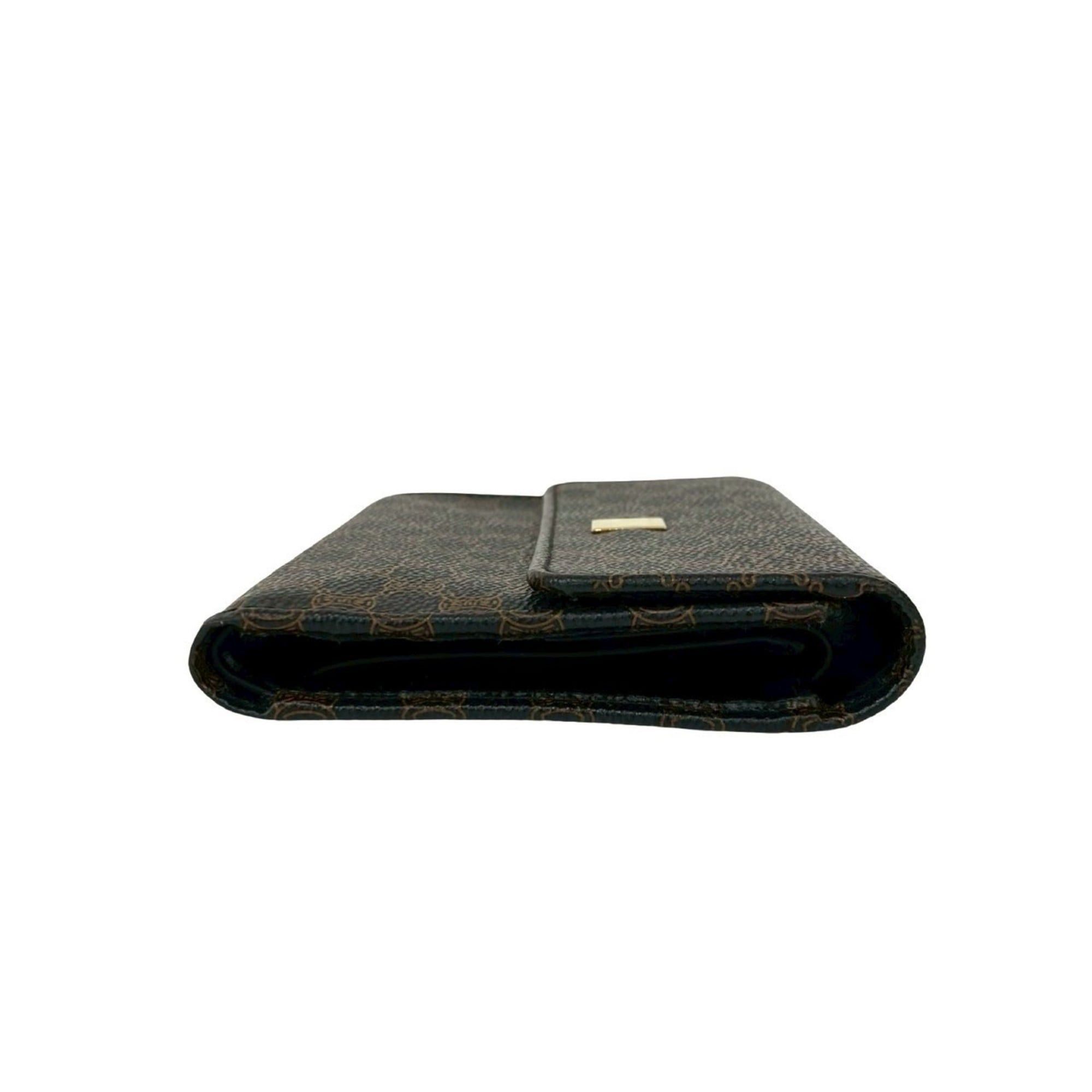 Celine CELINE Macadam Blason Leather Tri-fold Wallet Mini Black/Brown 26134 Size ONE SIZE - 5 Thumbnail