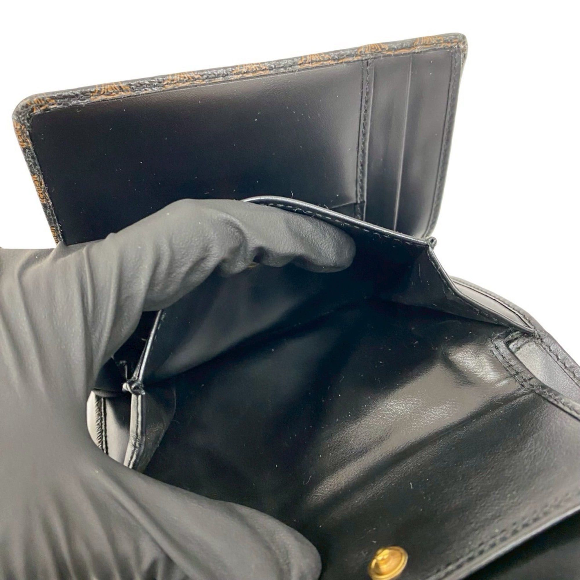 Celine CELINE Macadam Blason Leather Tri-fold Wallet Mini Black/Brown 26134 Size ONE SIZE - 10 Thumbnail