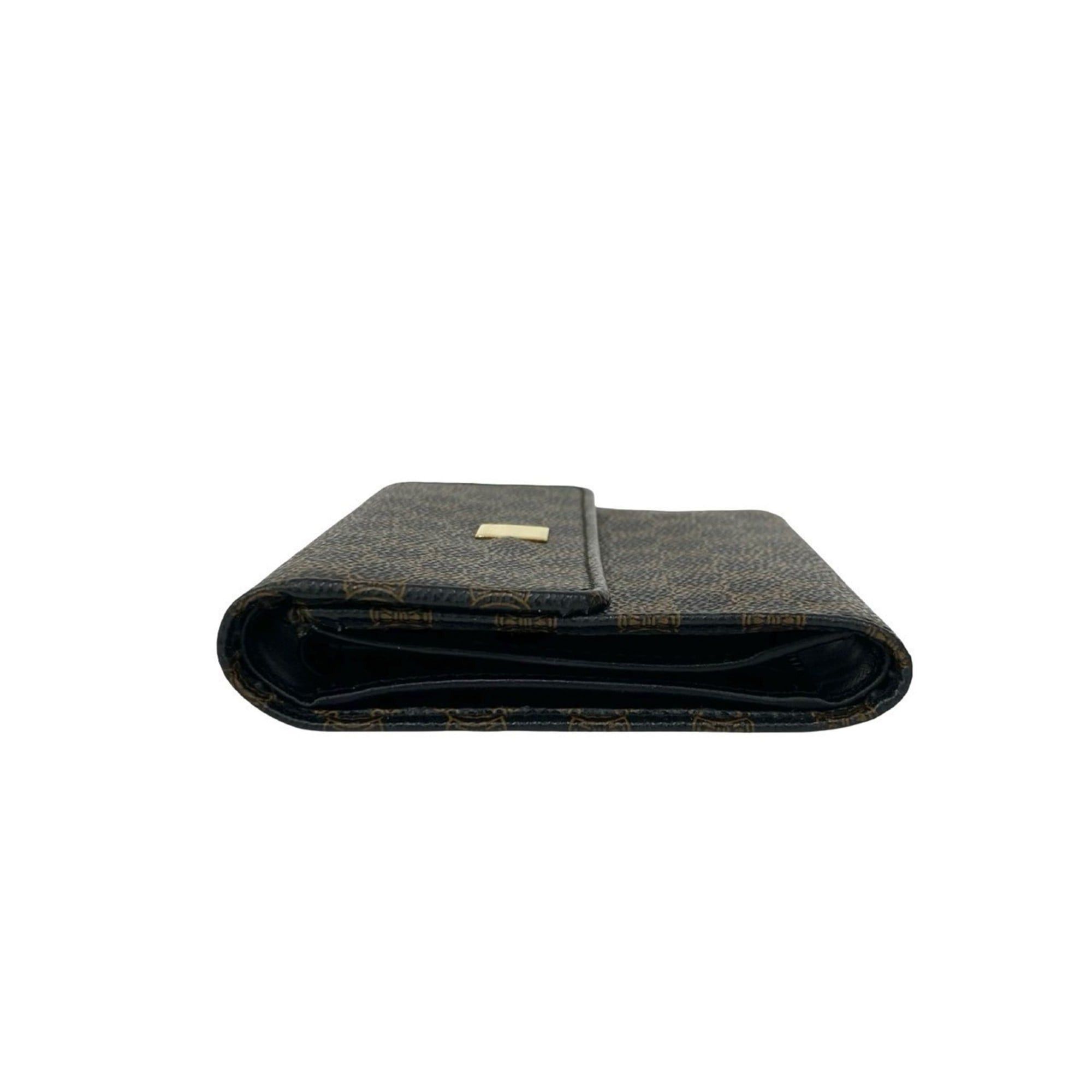 Celine CELINE Macadam Blason Leather Tri-fold Wallet Mini Black/Brown 26134 Size ONE SIZE - 4 Thumbnail