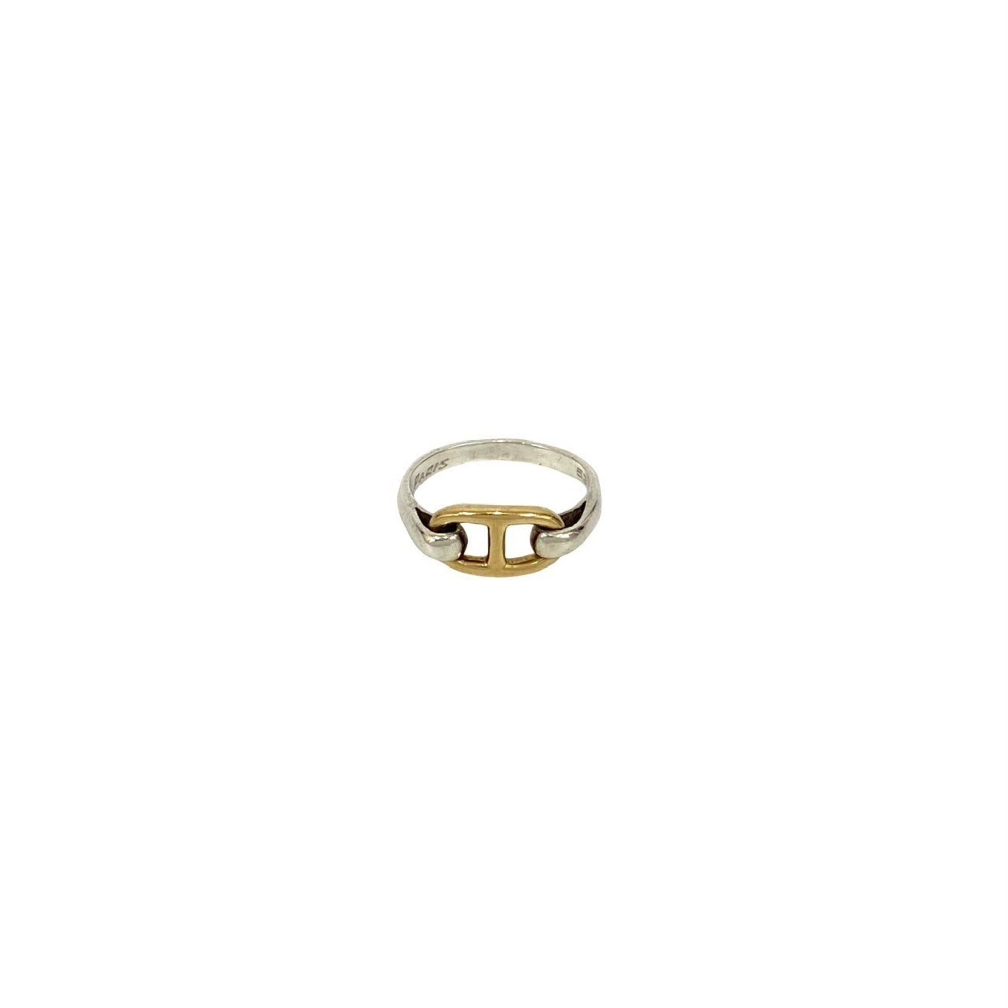 Hermes HERMES Chaine d'Ancre Ring, 925 Sterling Silver and 18K Gold, Size 11, Men's Women's, 29049 Size ONE SIZE - 3 Thumbnail