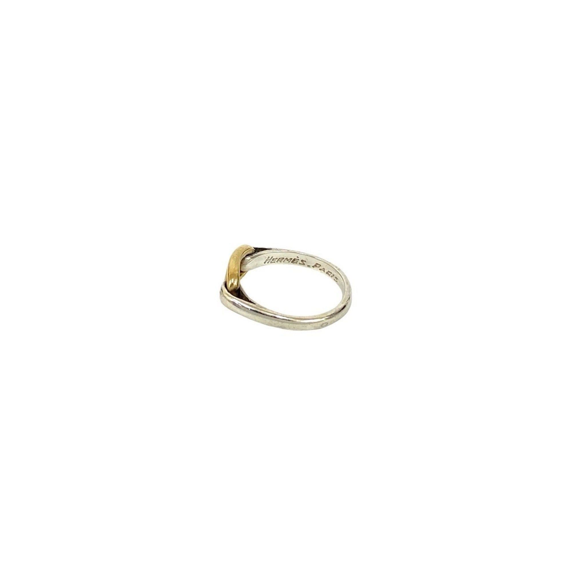 Hermes HERMES Chaine d'Ancre Ring, 925 Sterling Silver and 18K Gold, Size 11, Men's Women's, 29049 Size ONE SIZE - 5 Thumbnail