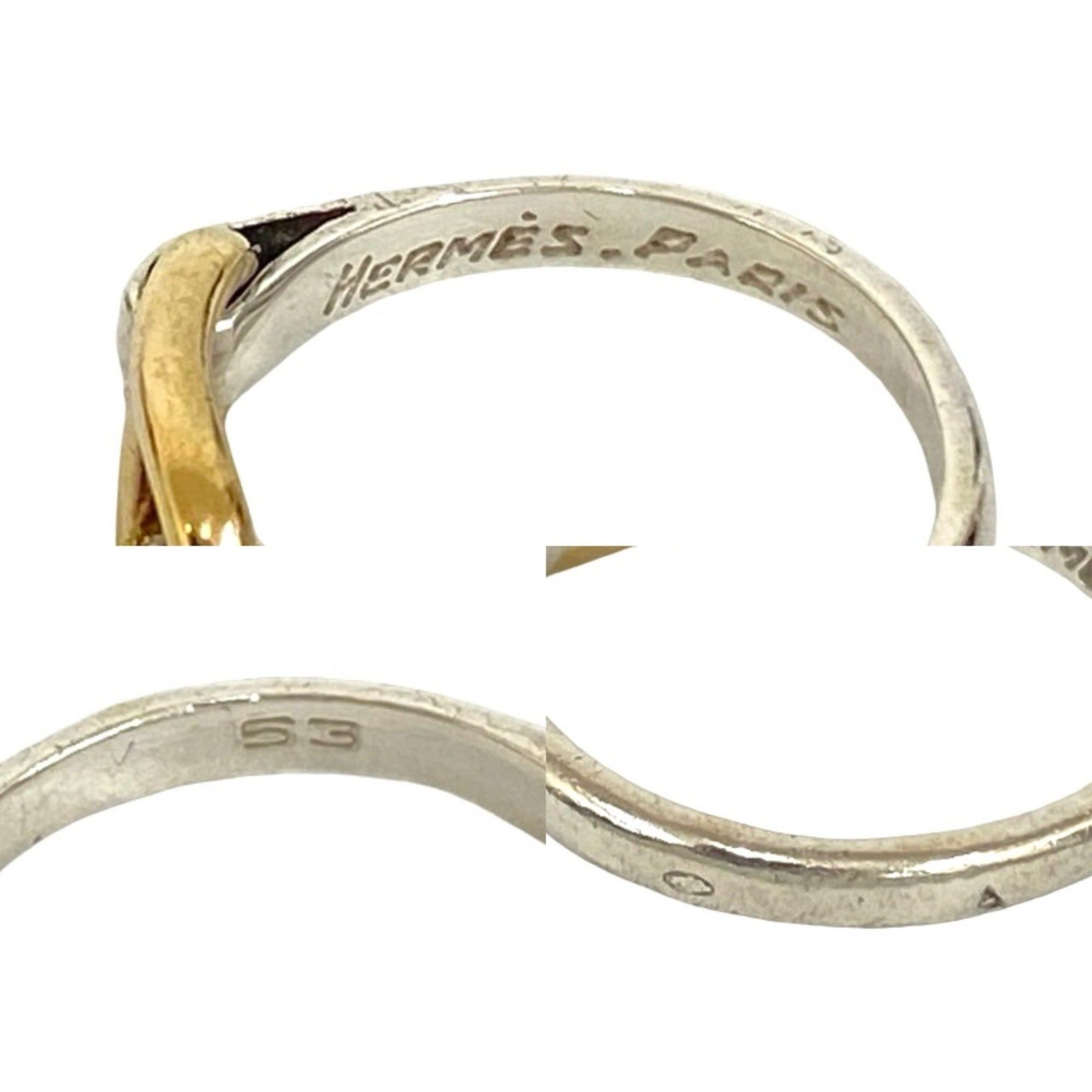 Hermes HERMES Chaine d'Ancre Ring, 925 Sterling Silver and 18K Gold, Size 11, Men's Women's, 29049 Size ONE SIZE - 2 Thumbnail