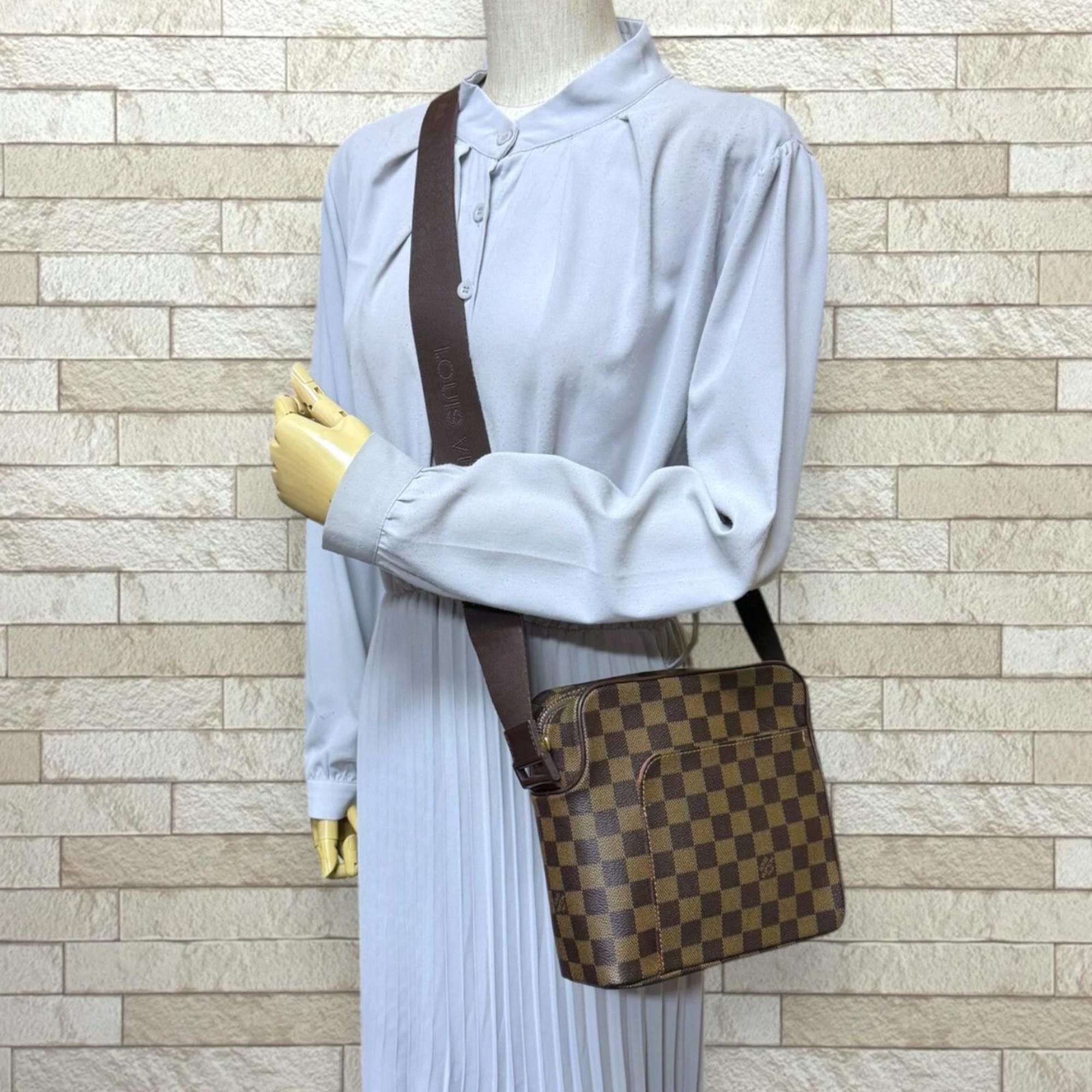Louis Vuitton Pre-owned Louis Vuitton Olaf PM Damier Shoulder Bag in Brown Canvas N41442 for Women. Size ONE SIZE - 2 Thumbnail