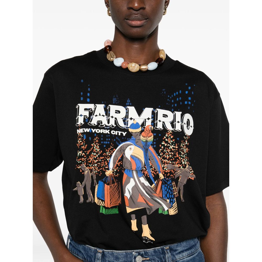 Farm Rio Farm Rio BLACK Tops - T-shirts & Jerseys Size XS / US 0-2 / IT 36-38 - 2 Thumbnail