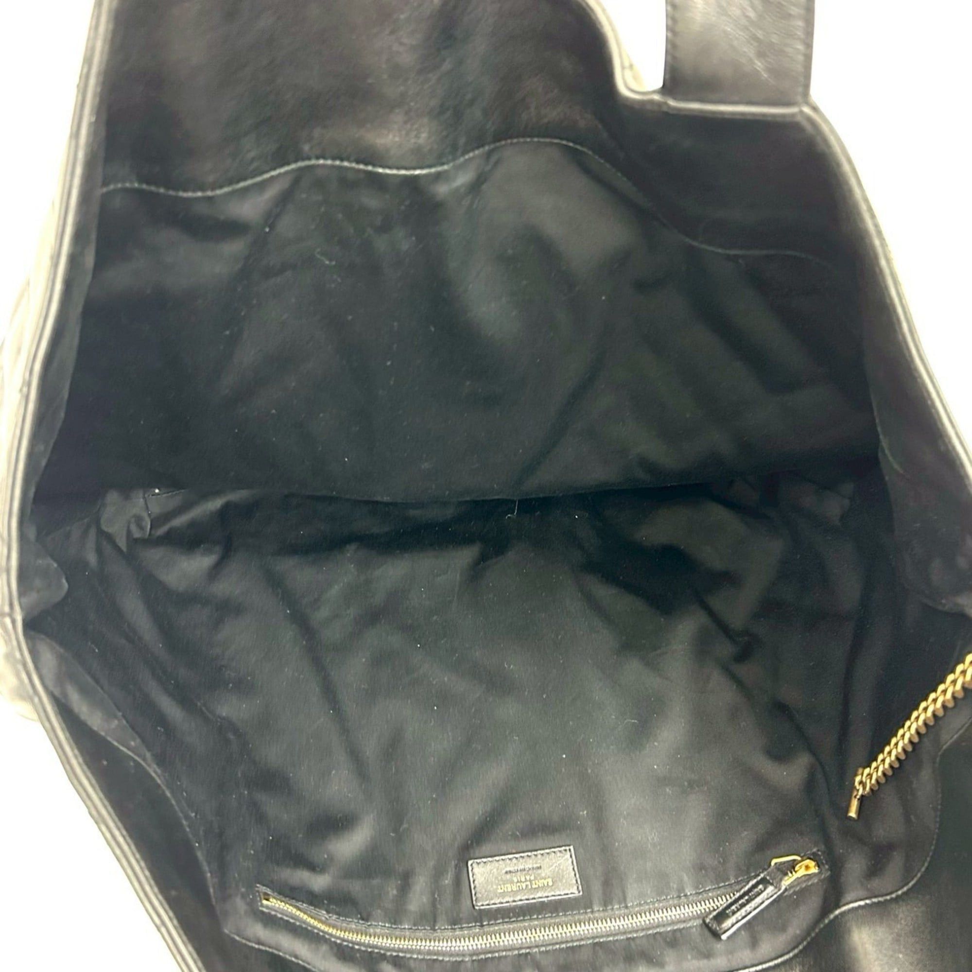 Saint Laurent Paris Yves Saint Laurent PARIS YSL Quilted Leather Tote Bag, Black, 37391 Size ONE SIZE - 9 Thumbnail