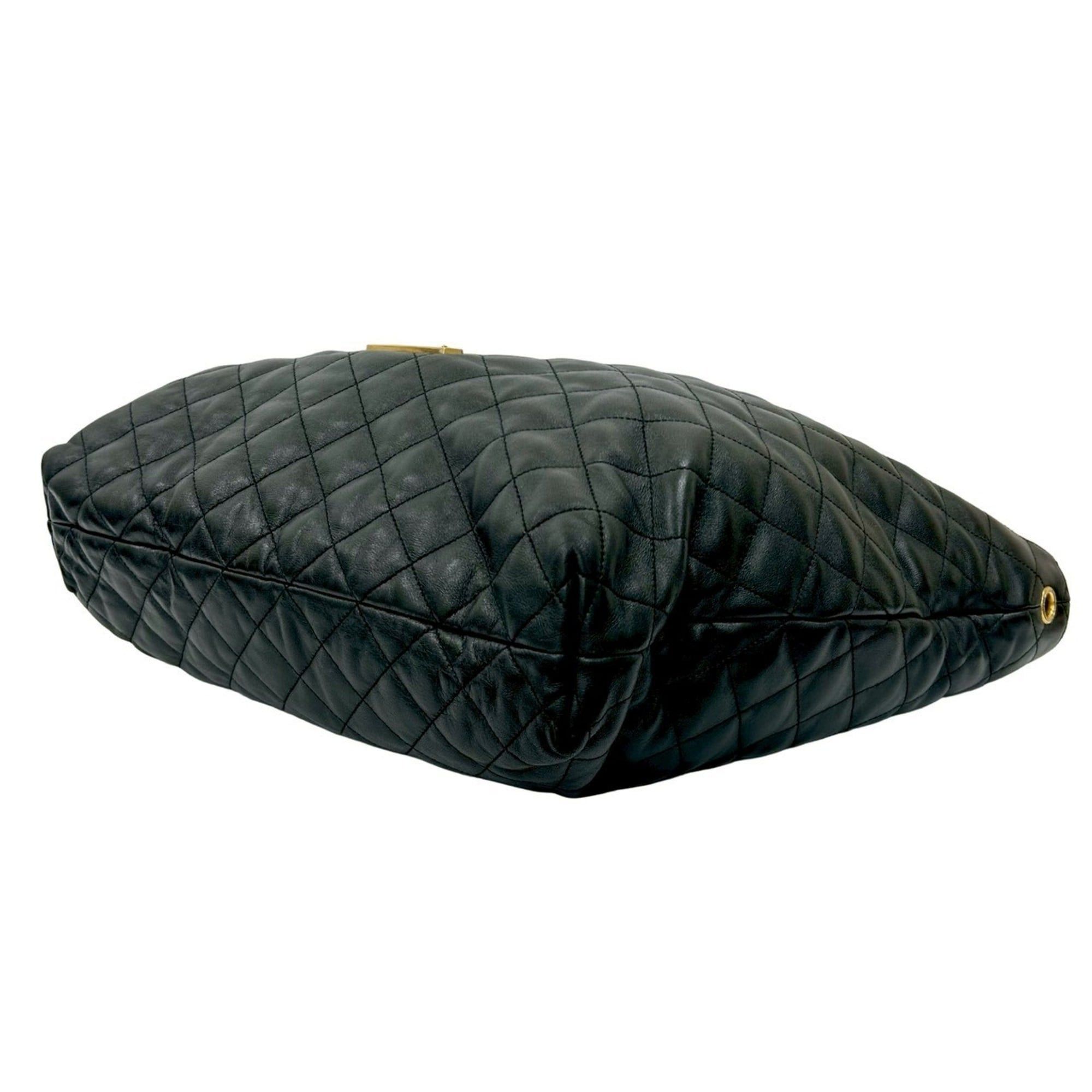 Saint Laurent Paris Yves Saint Laurent PARIS YSL Quilted Leather Tote Bag, Black, 37391 Size ONE SIZE - 8 Thumbnail