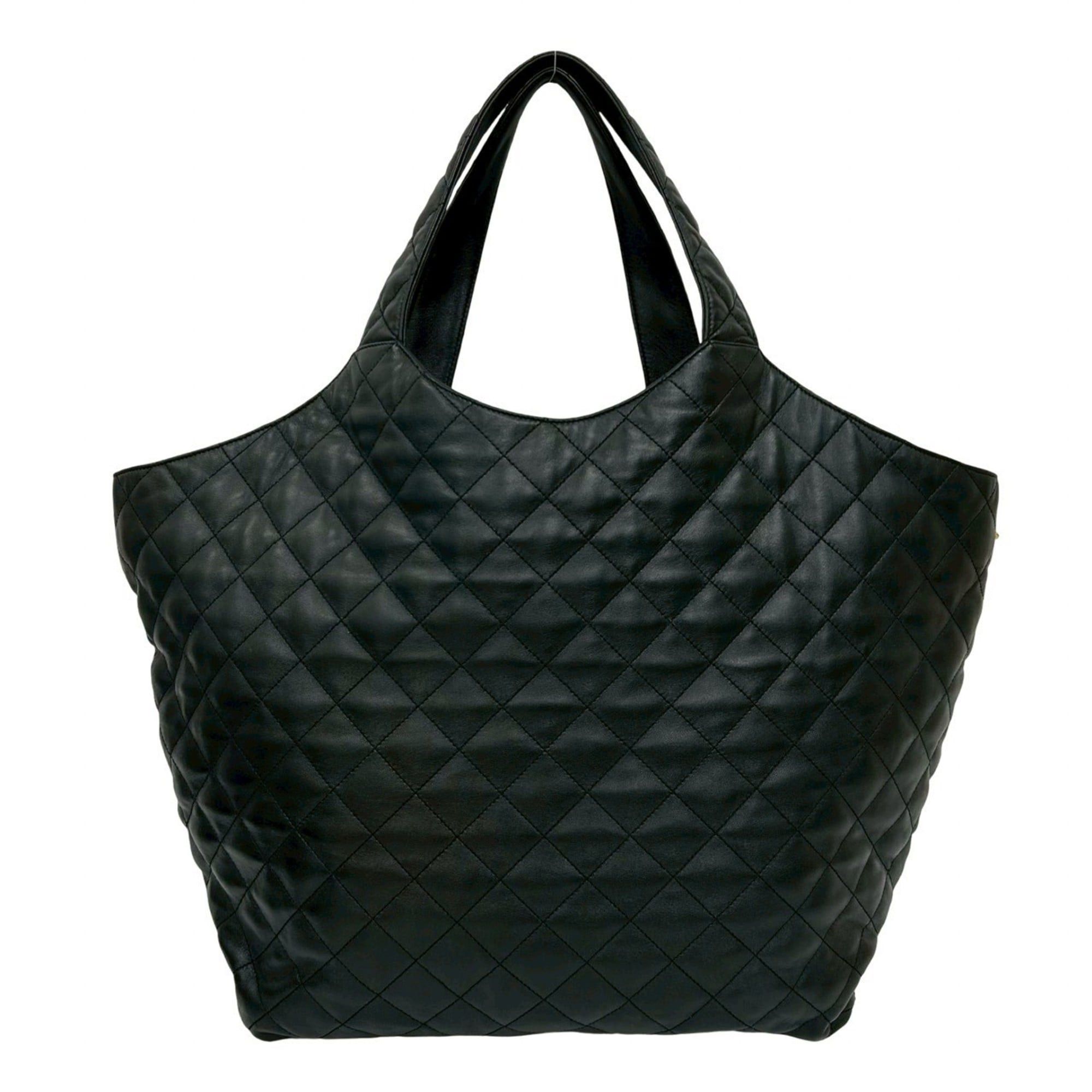 Saint Laurent Paris Yves Saint Laurent PARIS YSL Quilted Leather Tote Bag, Black, 37391 Size ONE SIZE - 3 Thumbnail