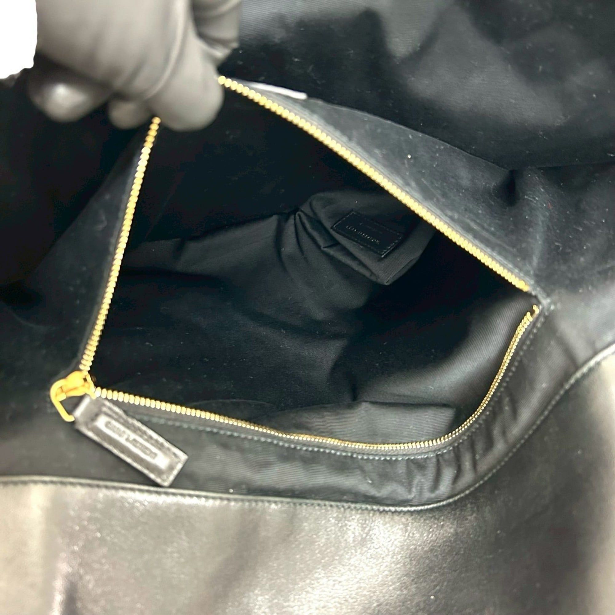 Saint Laurent Paris Yves Saint Laurent PARIS YSL Quilted Leather Tote Bag, Black, 37391 Size ONE SIZE - 10 Thumbnail