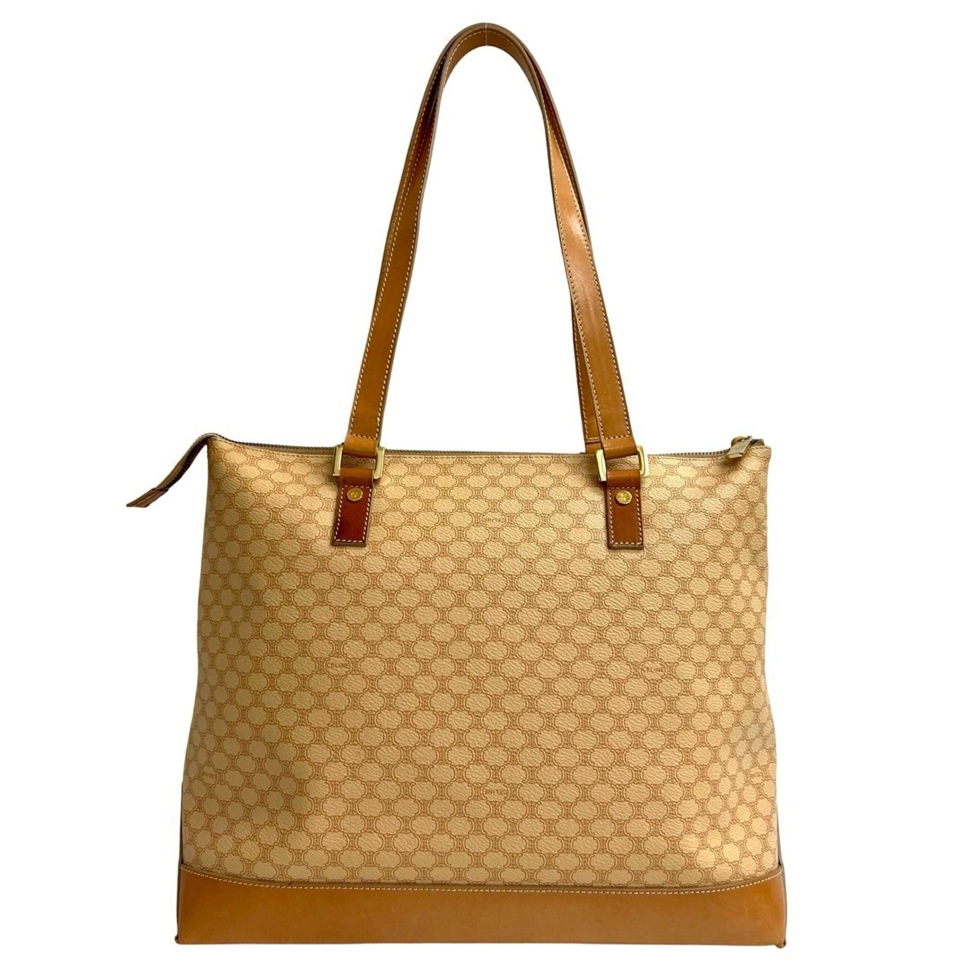 Celine CELINE Macadam Blason Leather Tote Bag, Handbag, Semi-Shoulder Beige 50198 Size ONE SIZE - 3 Thumbnail