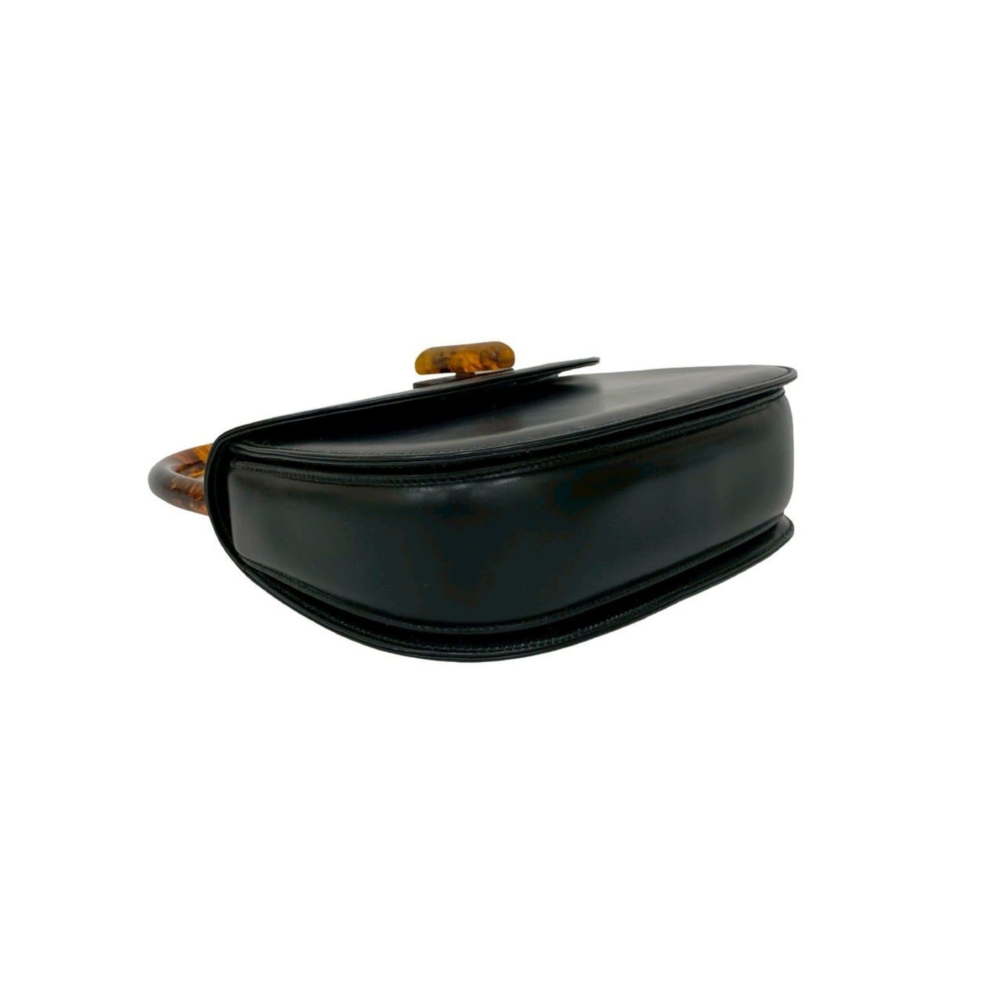 Gucci GUCCI Old Gucci Turnlock Calf Leather Handbag Tote Bag Black 41018 Size ONE SIZE - 7 Thumbnail