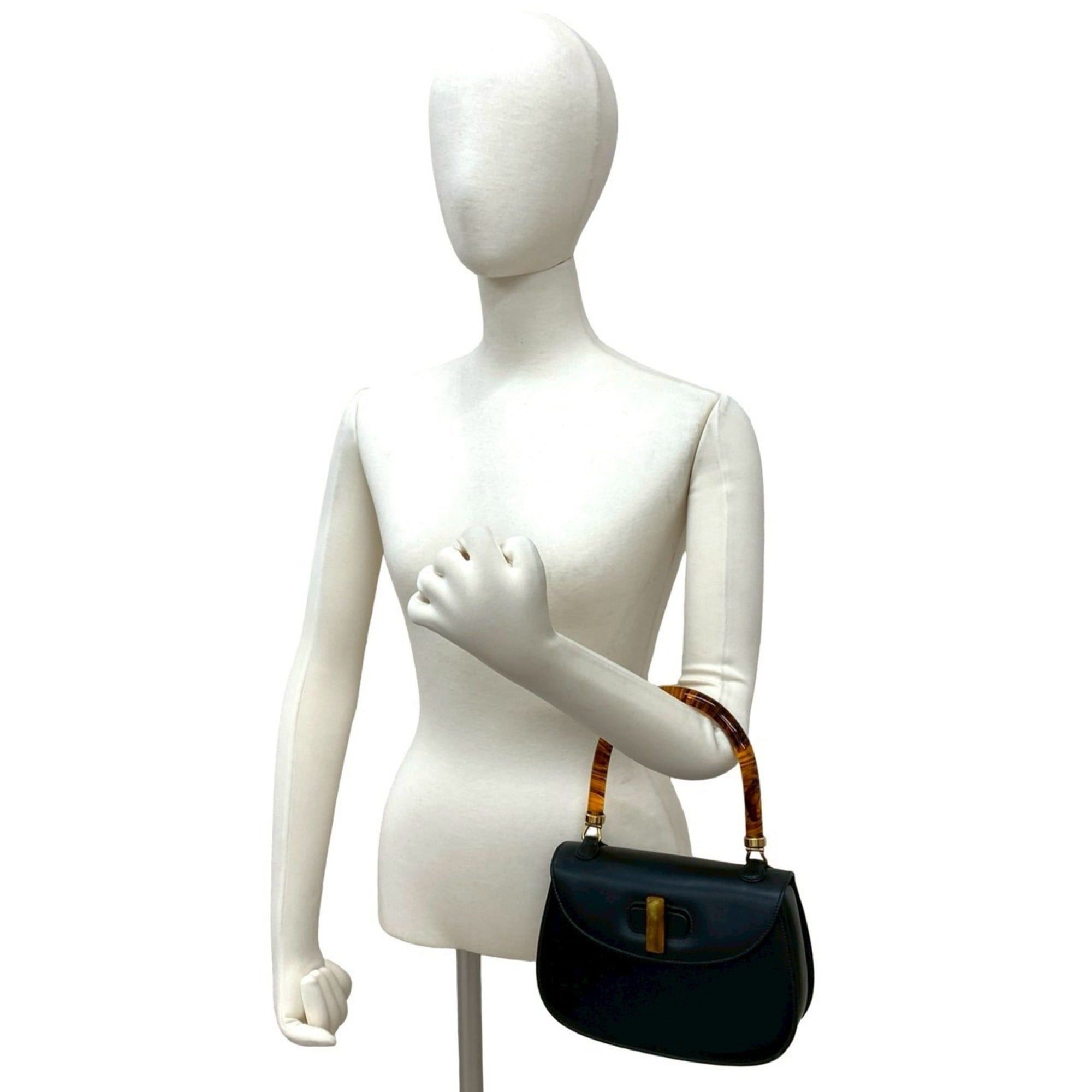 Gucci GUCCI Old Gucci Turnlock Calf Leather Handbag Tote Bag Black 41018 Size ONE SIZE - 2 Thumbnail