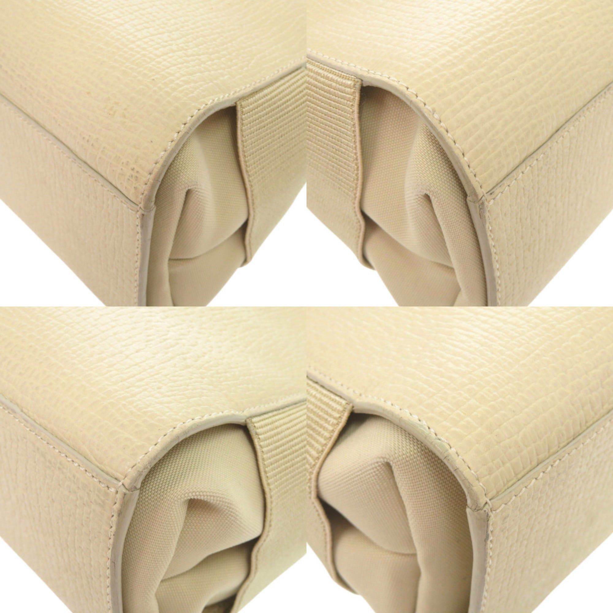 Loewe LOEWE Logo Leather Ivory Tote Bag Handbag 1329LOEWE Size ONE SIZE - 5 Thumbnail