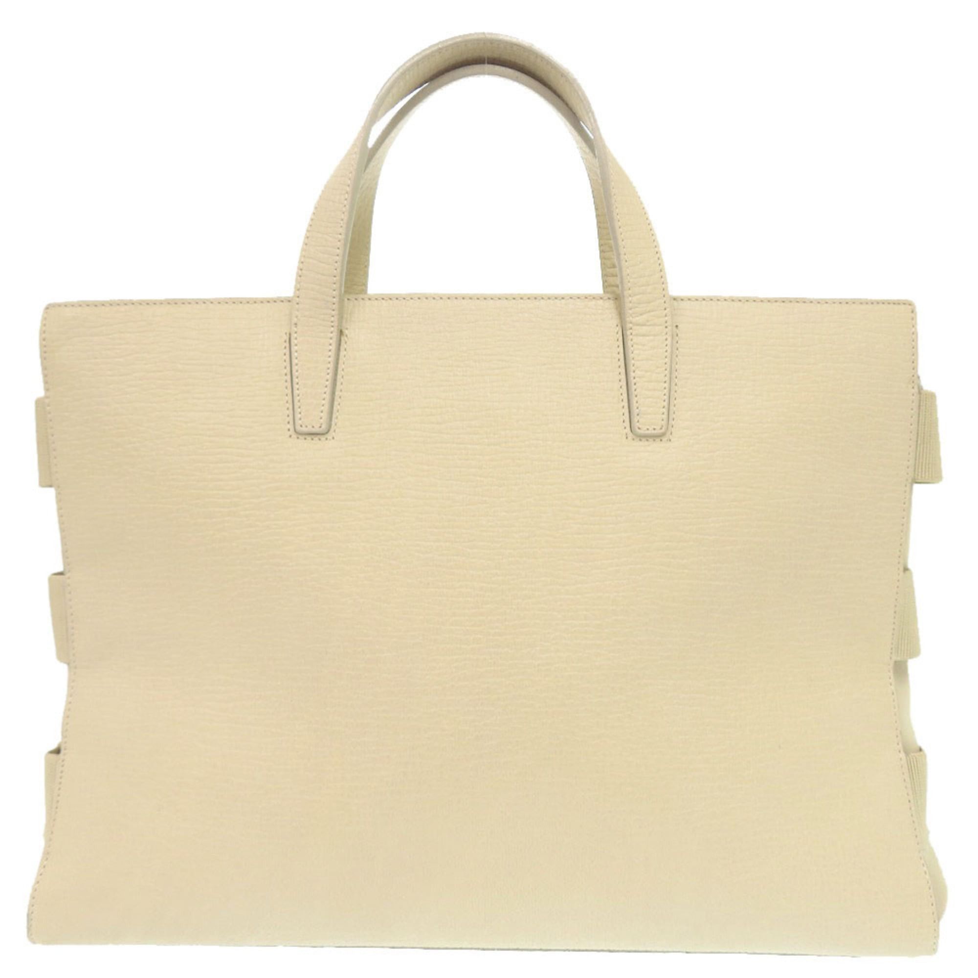 Loewe LOEWE Logo Leather Ivory Tote Bag Handbag 1329LOEWE Size ONE SIZE - 3 Thumbnail