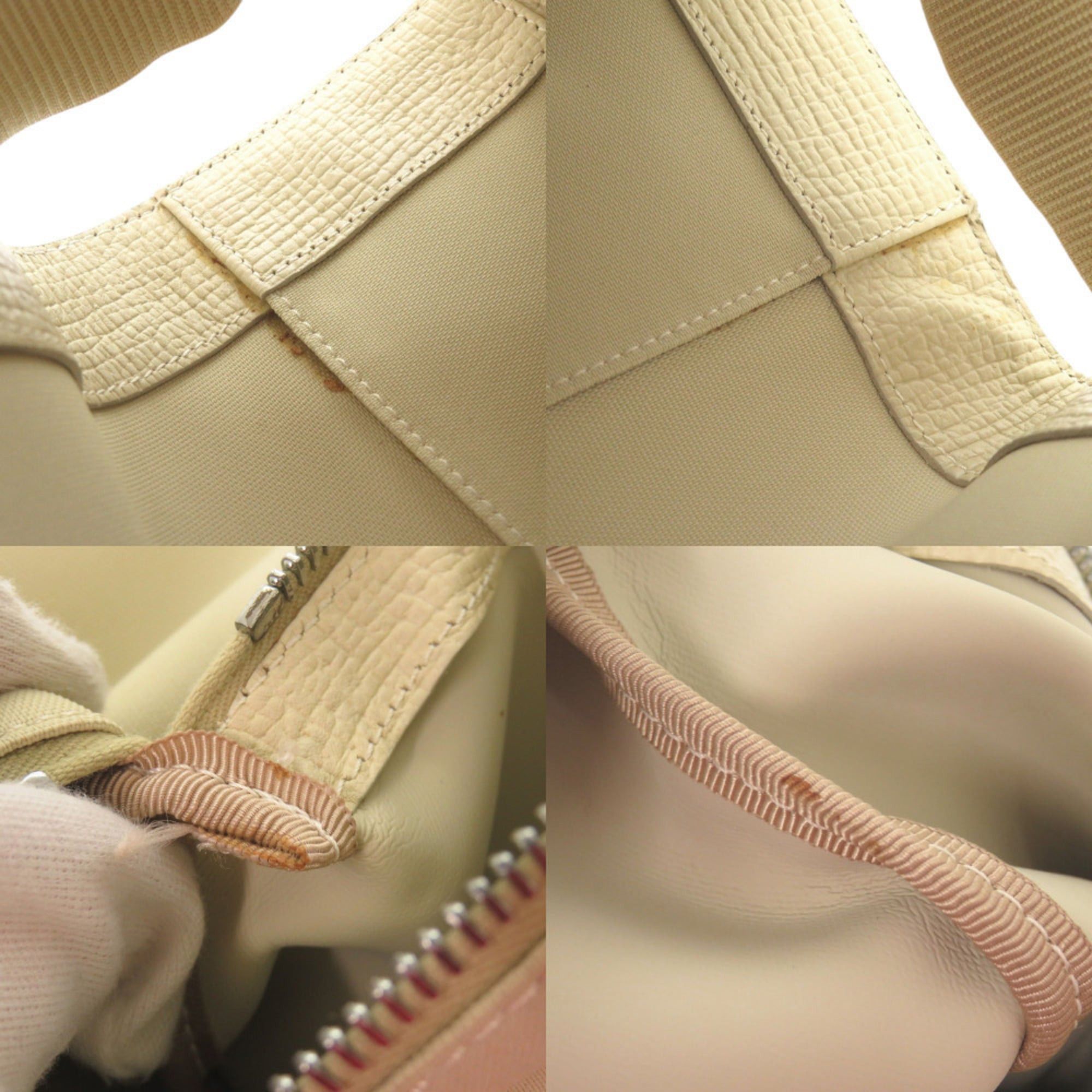 Loewe LOEWE Logo Leather Ivory Tote Bag Handbag 1329LOEWE Size ONE SIZE - 10 Thumbnail