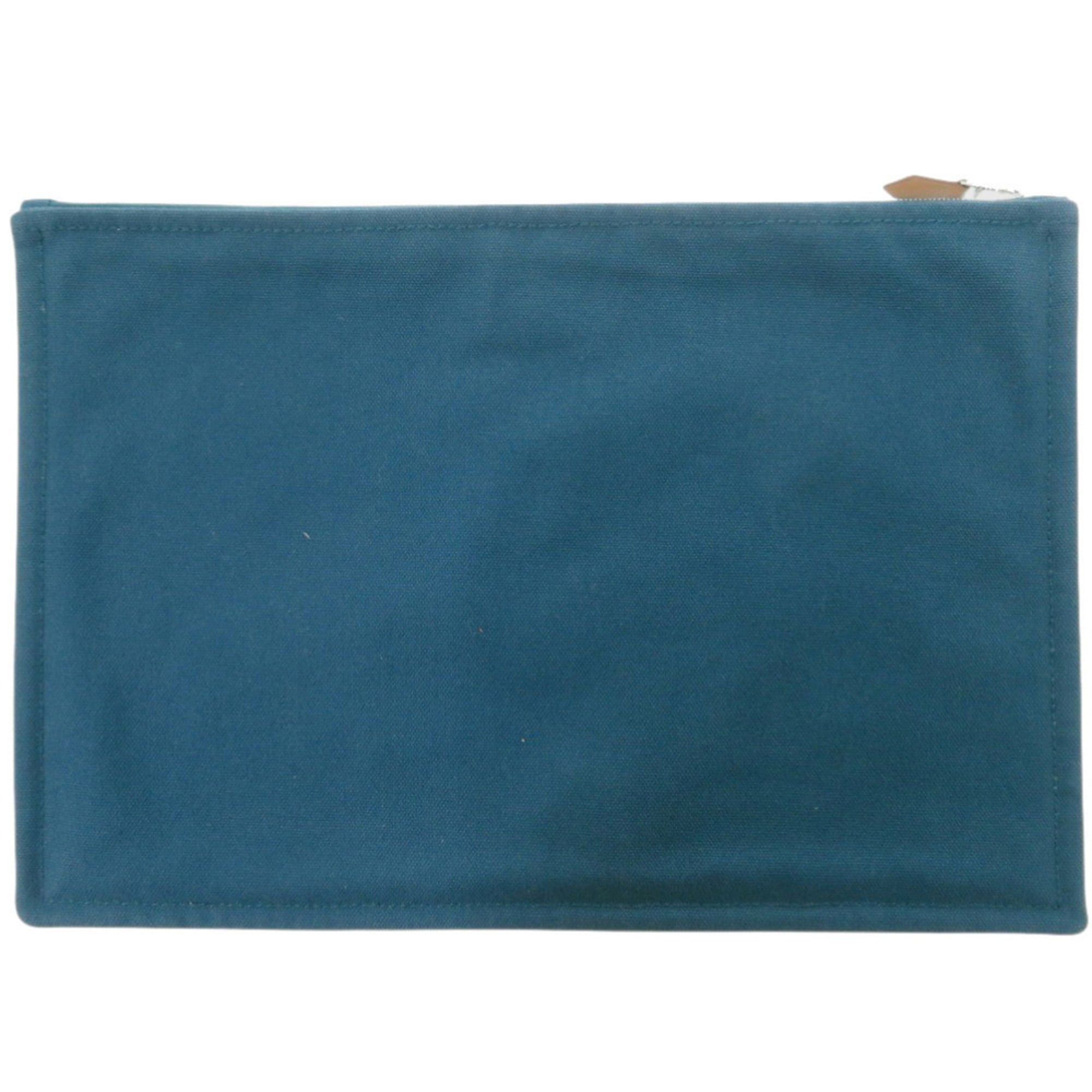 Hermes Like new Hermès Petit Duc Flat Pouch GM Cotton Blue 1233HERMES Size ONE SIZE - 3 Thumbnail