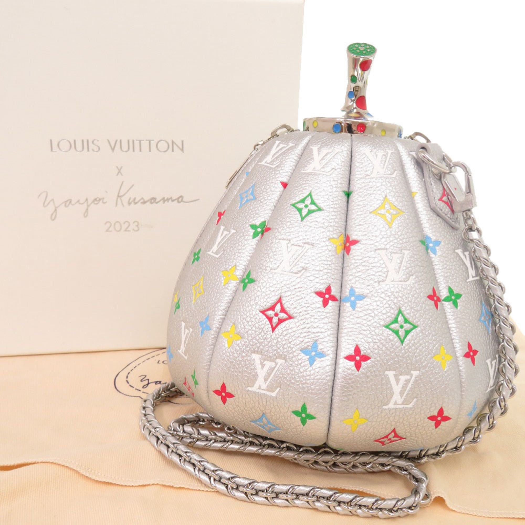 Louis Vuitton Unused Louis Vuitton x Yayoi Kusama Pumpkin Handbag M21761 IC Leather Silver Multicolor Shoulder Bag LV 1496LOUIS VUITTON Size ONE SIZE - 2 Thumbnail