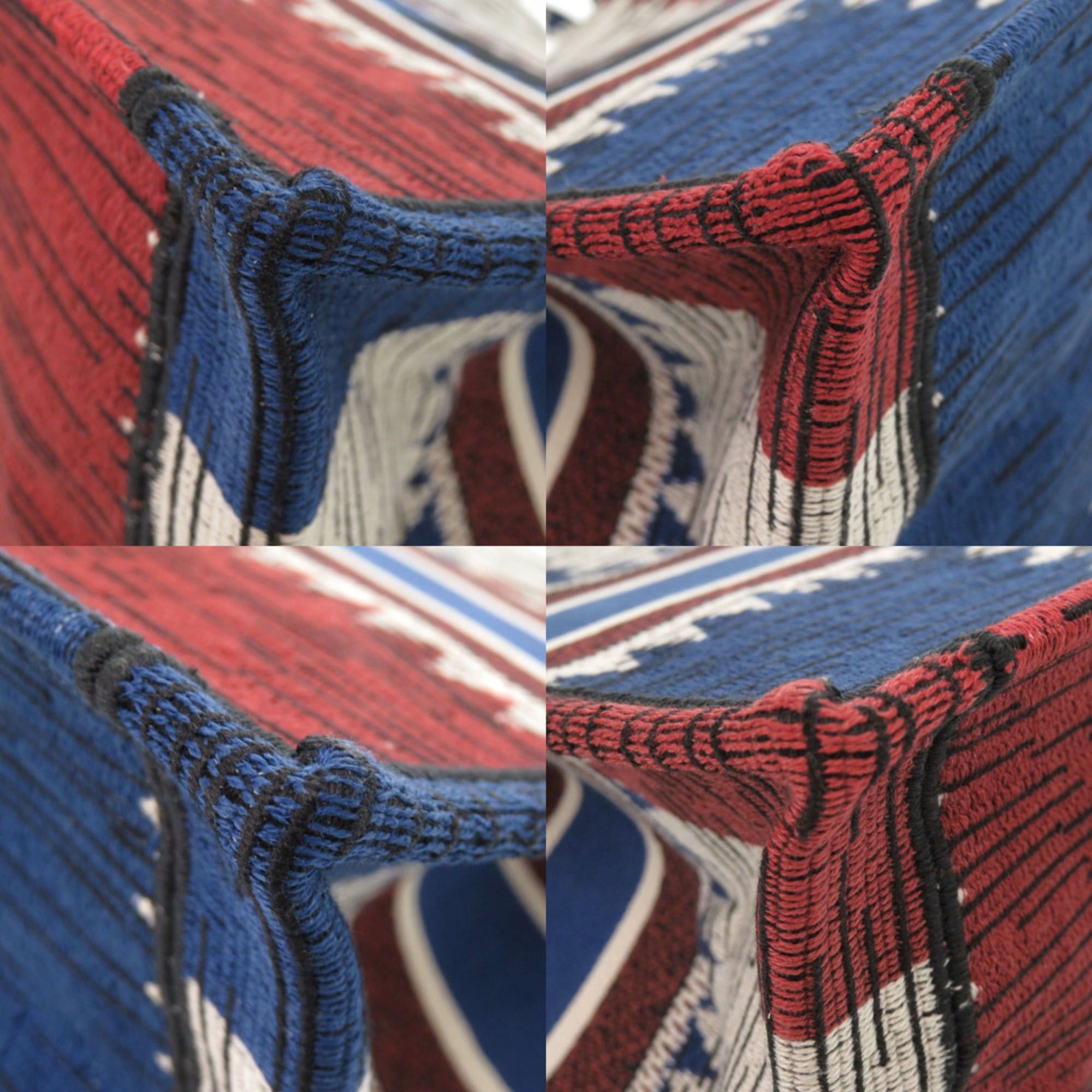 Dior Christian Dior Book Tote Medium French Flag Canvas Blue and Red Bag 0943 Size ONE SIZE - 4 Thumbnail