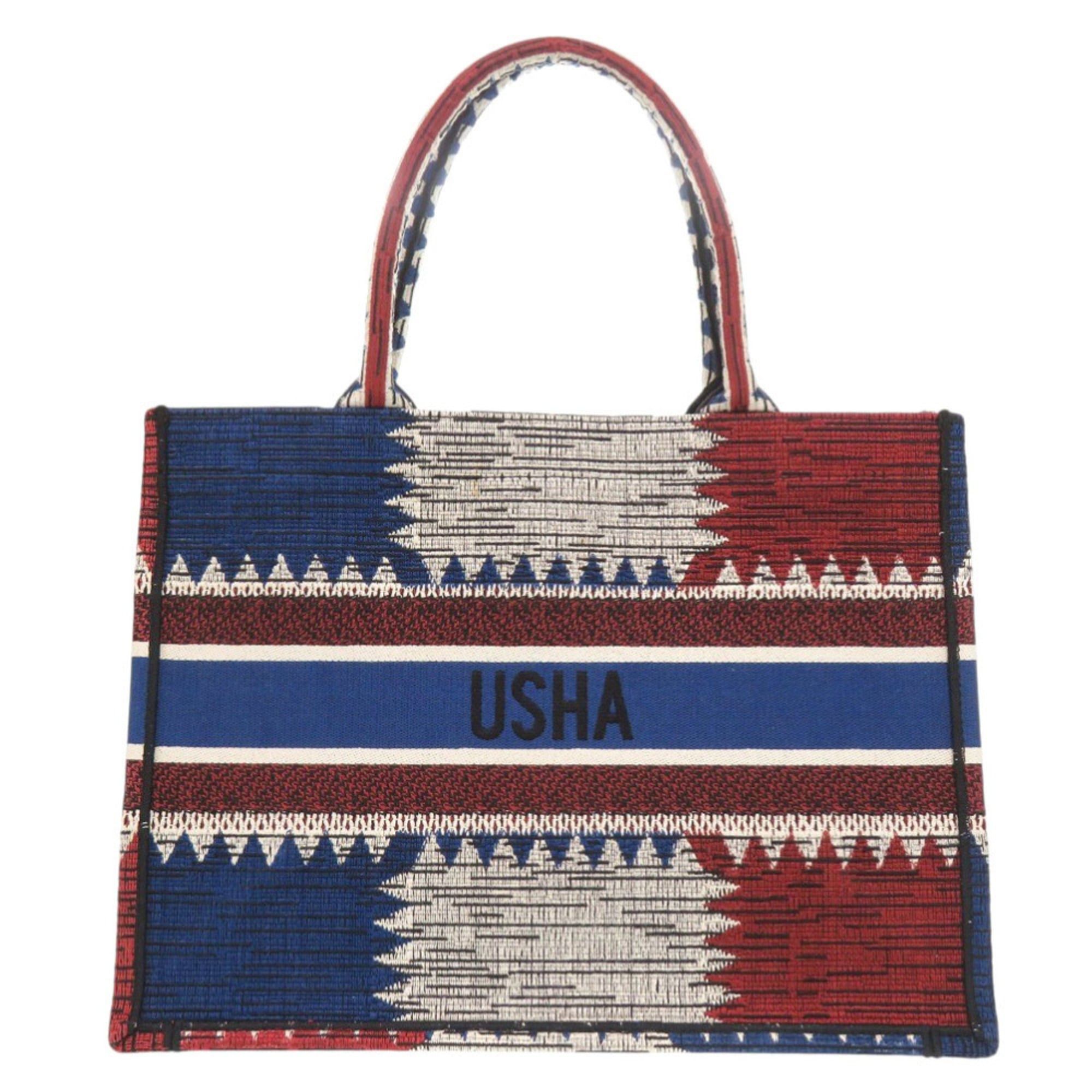 Dior Christian Dior Book Tote Medium French Flag Canvas Blue and Red Bag 0943 Size ONE SIZE - 2 Thumbnail