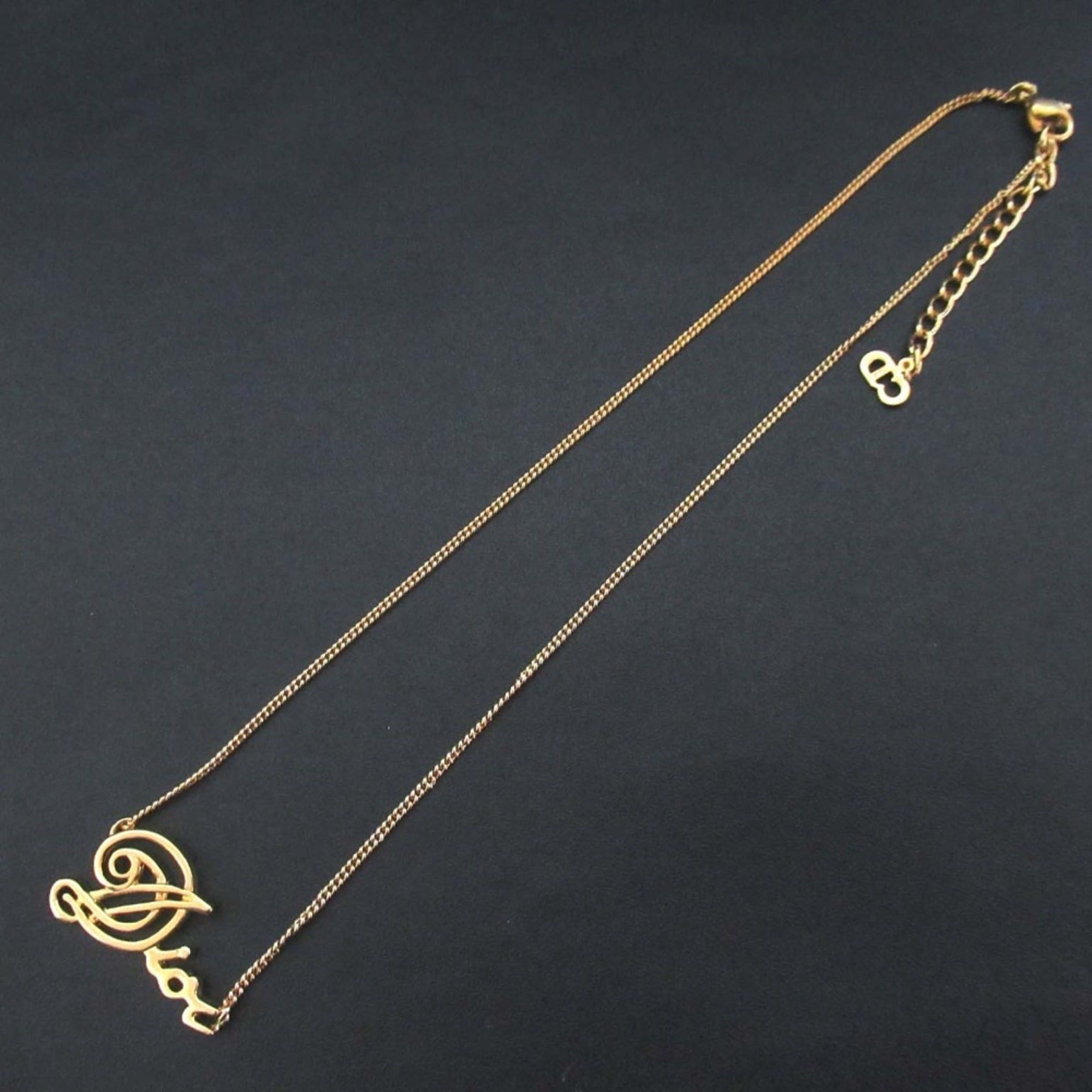 Dior Vintage Christian Dior logo chain necklace pendant in GP gold for women. Size ONE SIZE - 2 Thumbnail