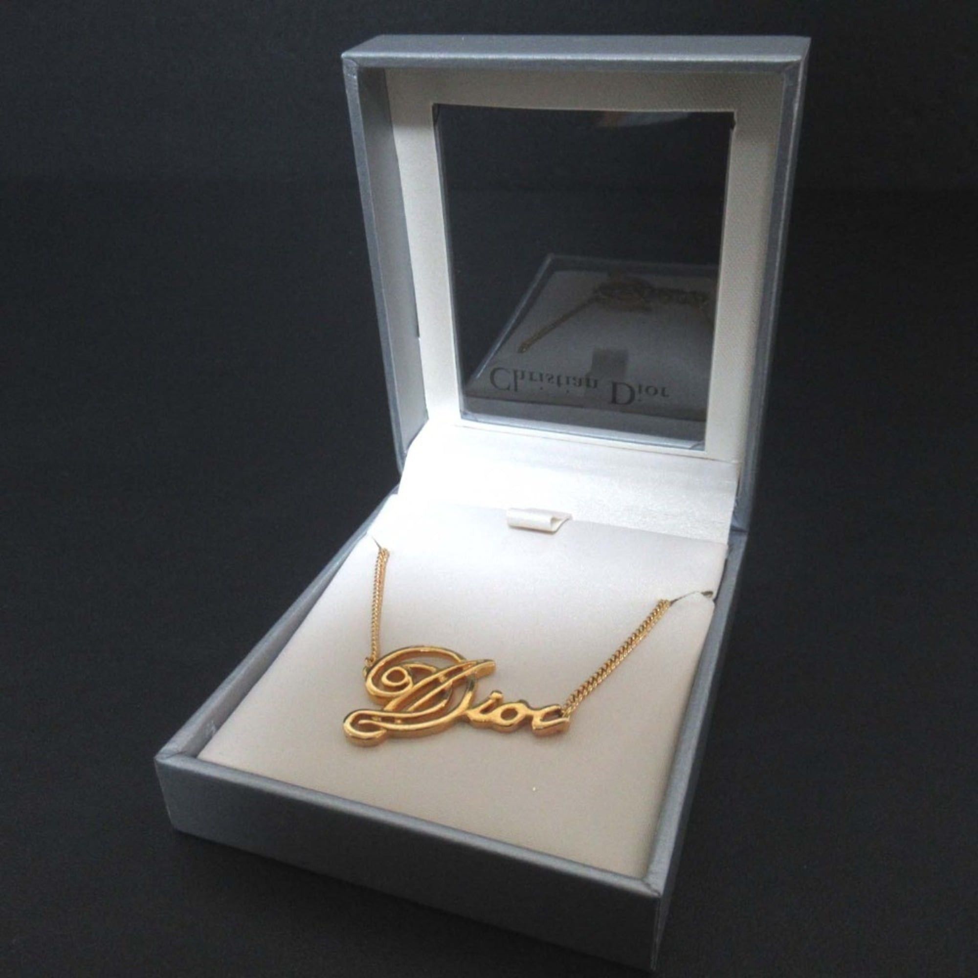 Dior Vintage Christian Dior logo chain necklace pendant in GP gold for women. Size ONE SIZE - 5 Thumbnail