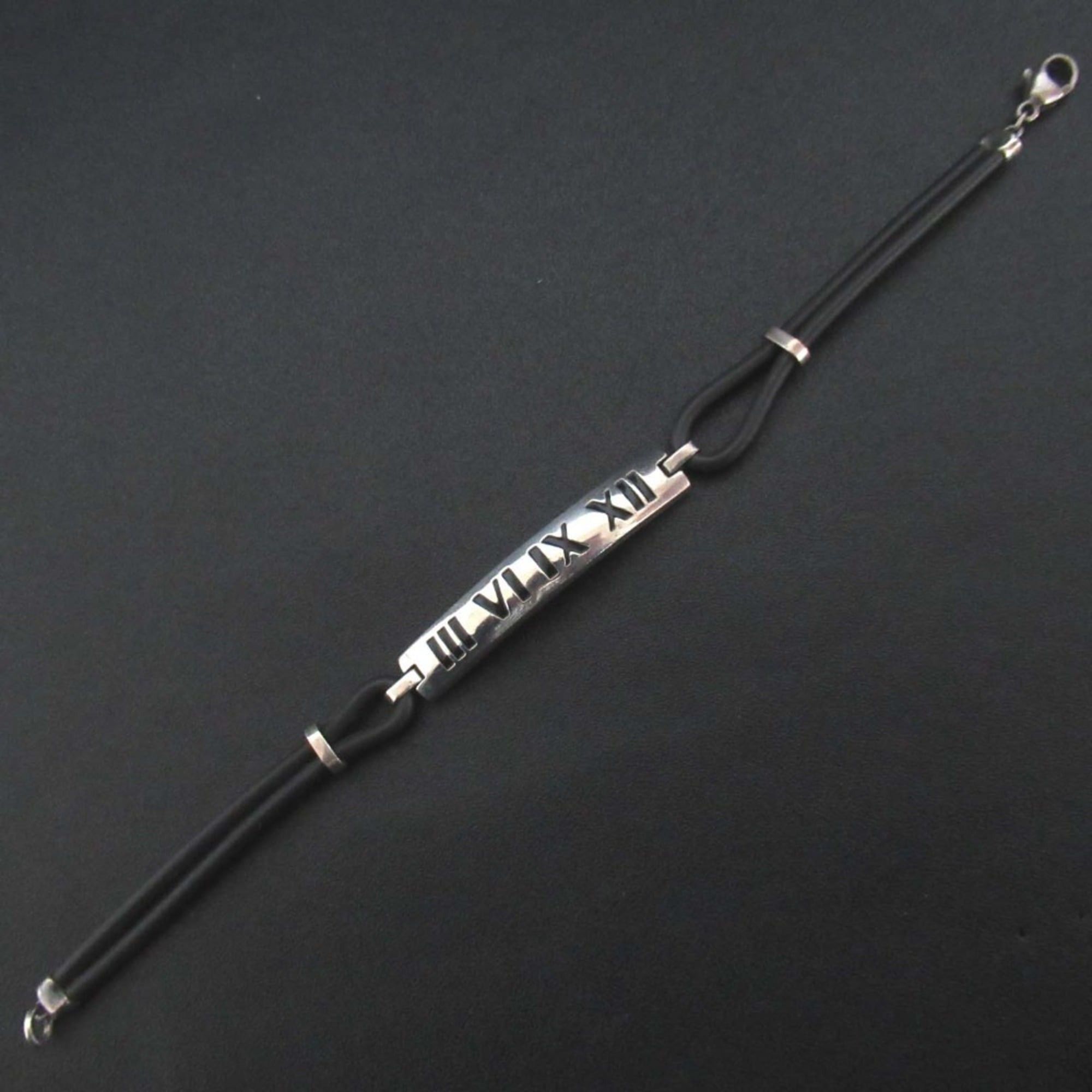 Tiffany & Co. Tiffany & Co. Atlas Rubber Bracelet 925SV Silver x Black for Men and Women Size ONE SIZE - 2 Thumbnail