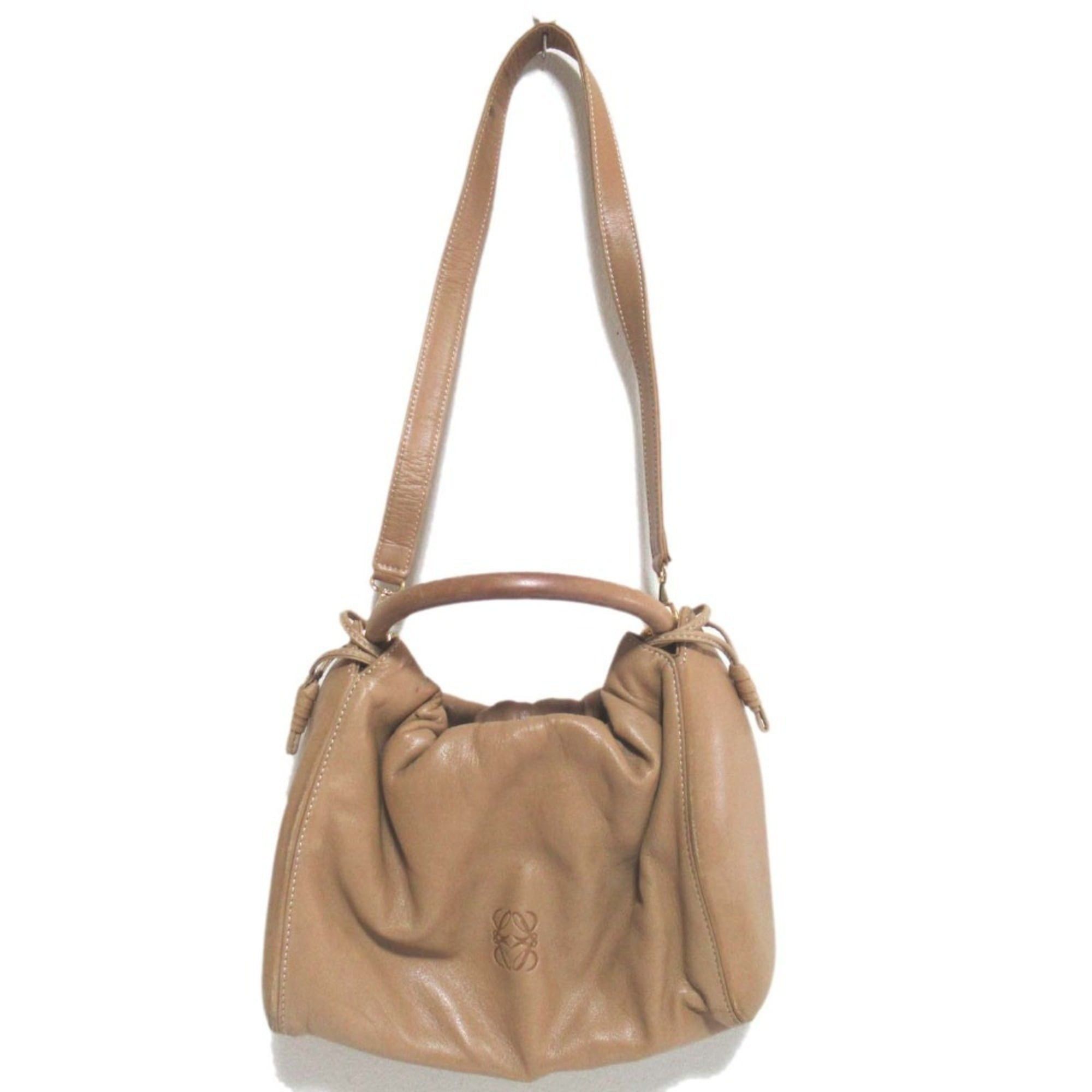 Loewe LOEWE Flamenco Anagram Nappa Leather 2-Way Shoulder Bag/Handbag, Beige, Women's Size ONE SIZE - 3 Thumbnail