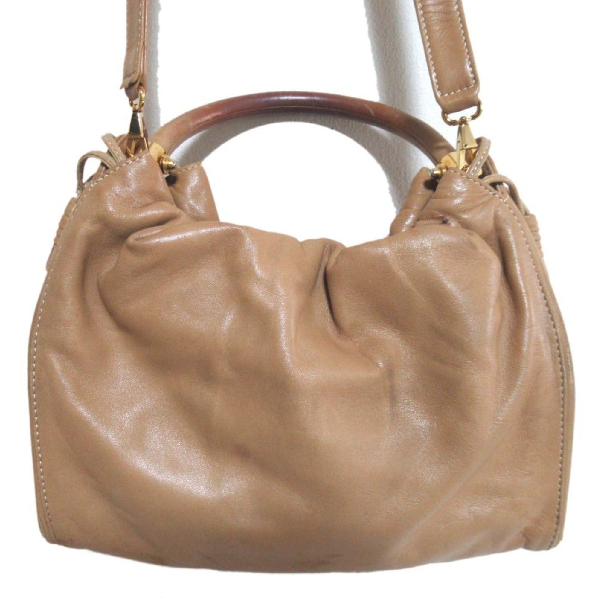 Loewe LOEWE Flamenco Anagram Nappa Leather 2-Way Shoulder Bag/Handbag, Beige, Women's Size ONE SIZE - 2 Thumbnail