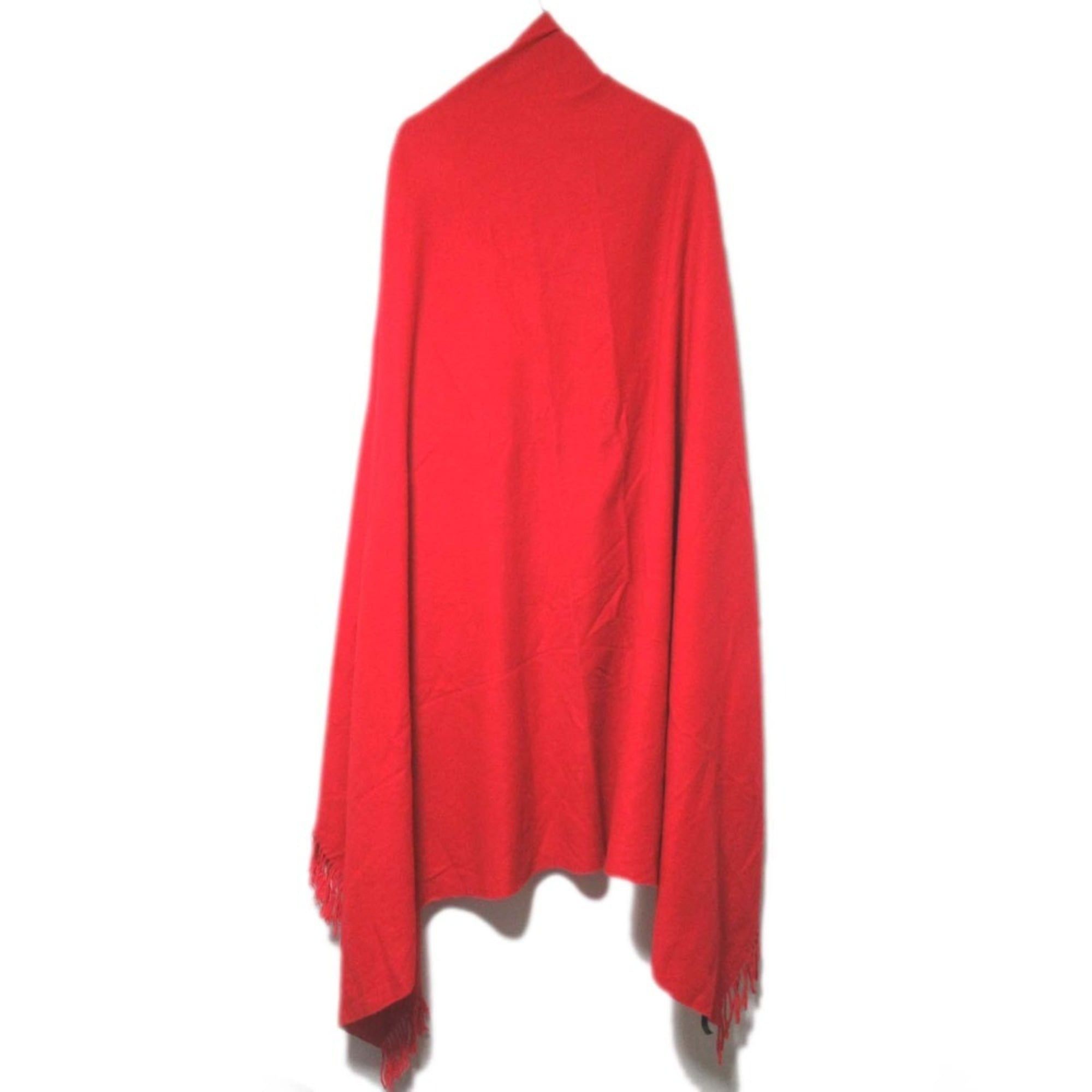 Hermes HERMES 100% Cashmere Large Scarf Shawl Red Men's Women's Size ONE SIZE - 3 Thumbnail