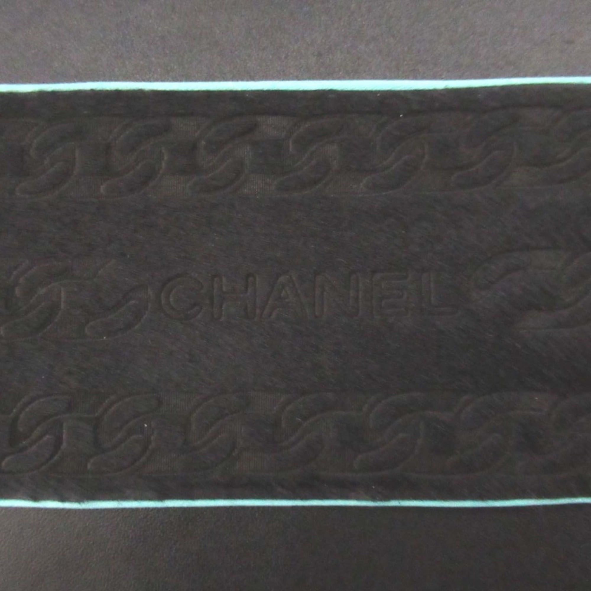 Chanel 01A CHANEL Harako Leather Wide Bangle Bracelet, Black x Blue, Women's Size ONE SIZE - 3 Thumbnail