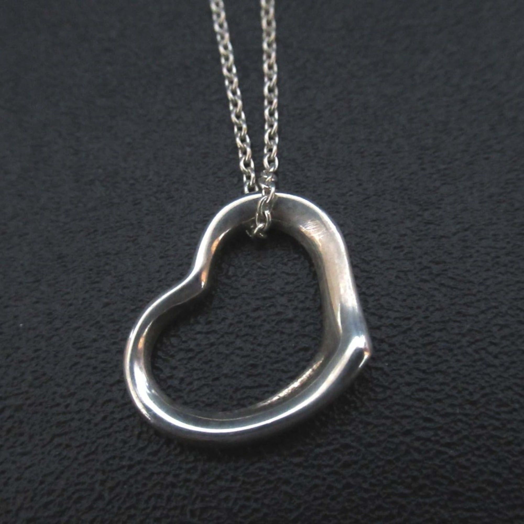 Tiffany & Co. Tiffany & Co. Vintage Elsa Peretti Open Heart Necklace Pendant in Sterling Silver, Old Stamp, Women's Size ONE SIZE - 2 Thumbnail