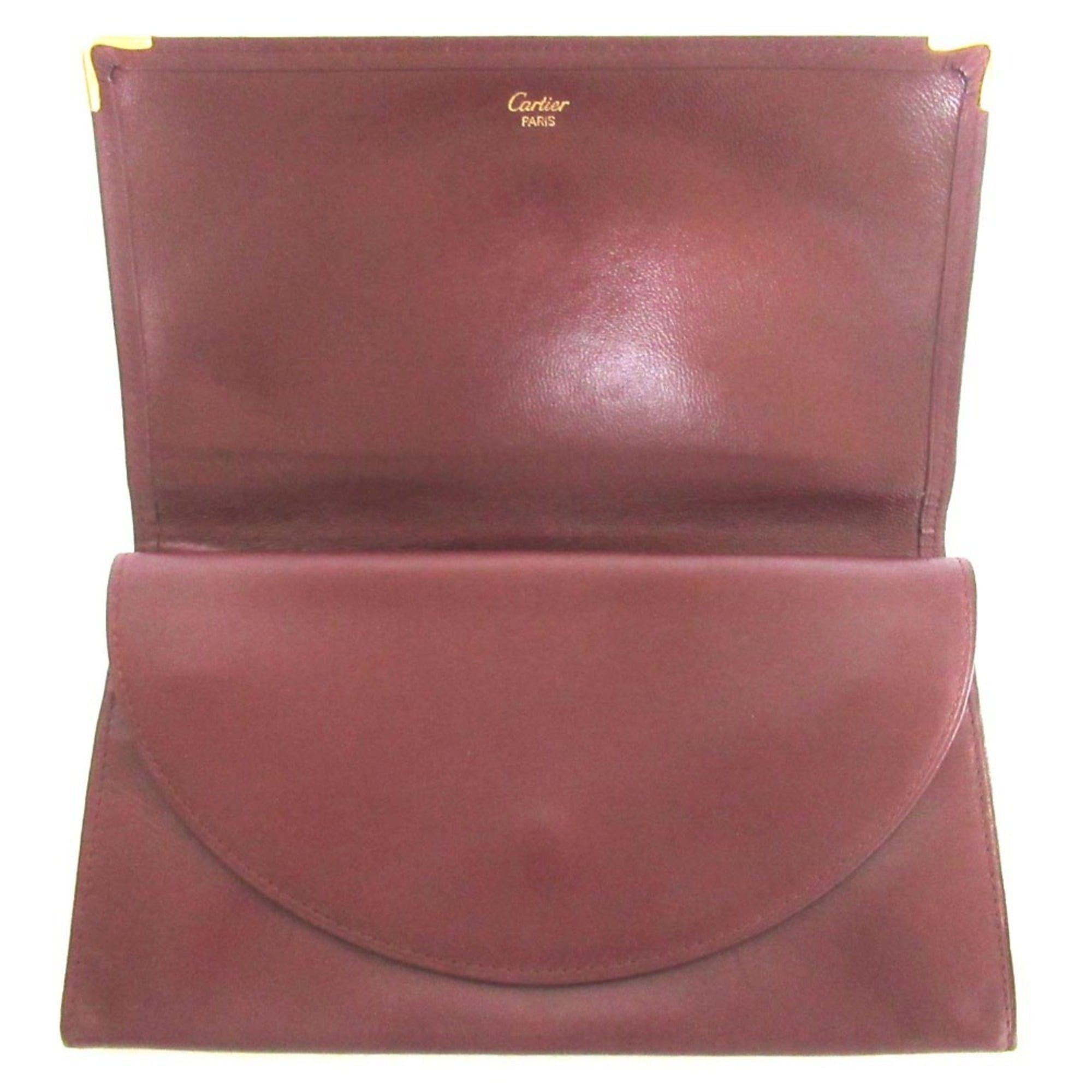 Cartier Cartier Must Line Bifold Long Wallet with Bill Compartment and Coin Purse, Bordeaux, for Men Women Size ONE SIZE - 6 Thumbnail