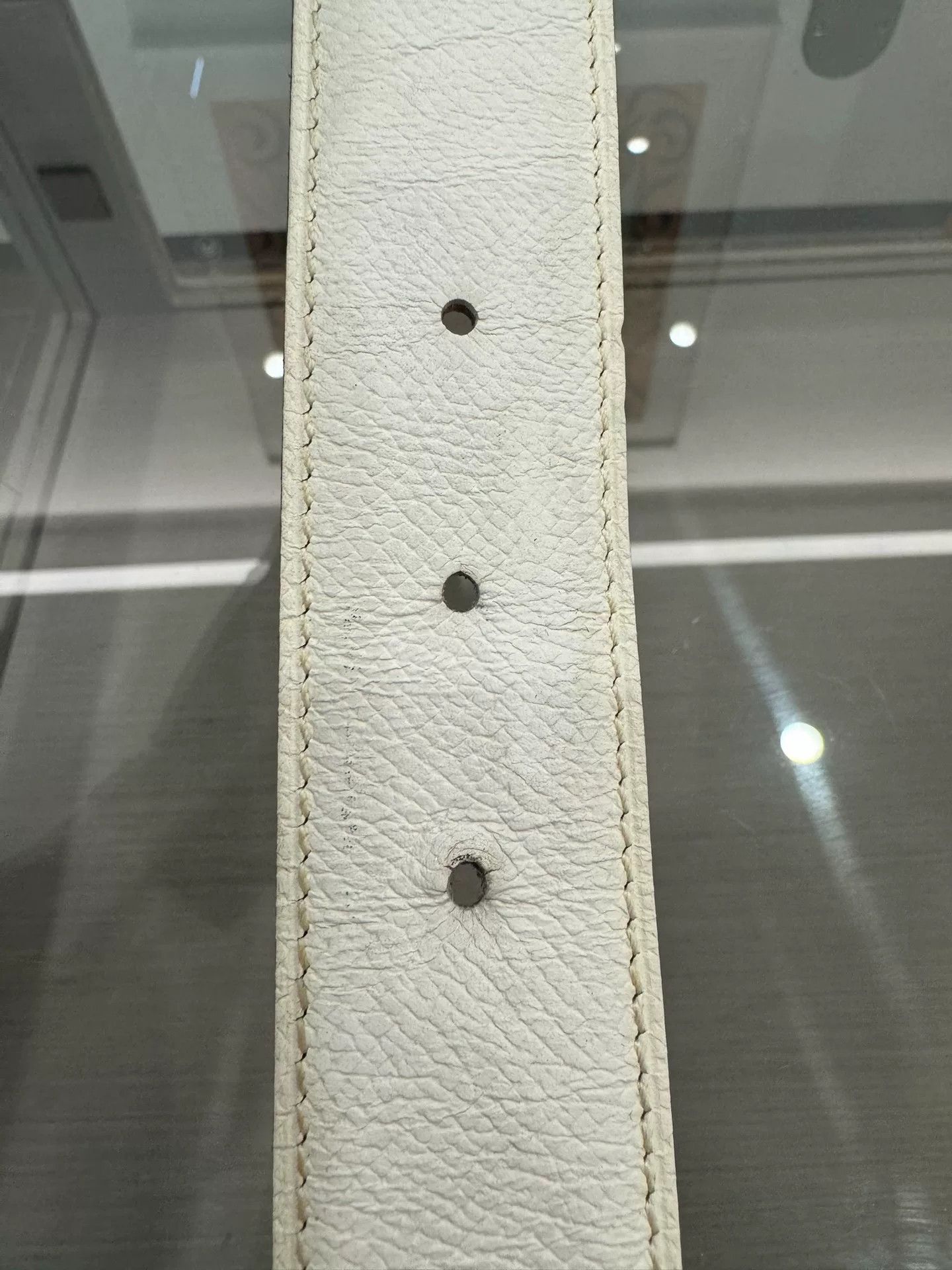 Hermes Hermes Men's White Brown H Buckle Belt Size ONE SIZE - 7 Thumbnail