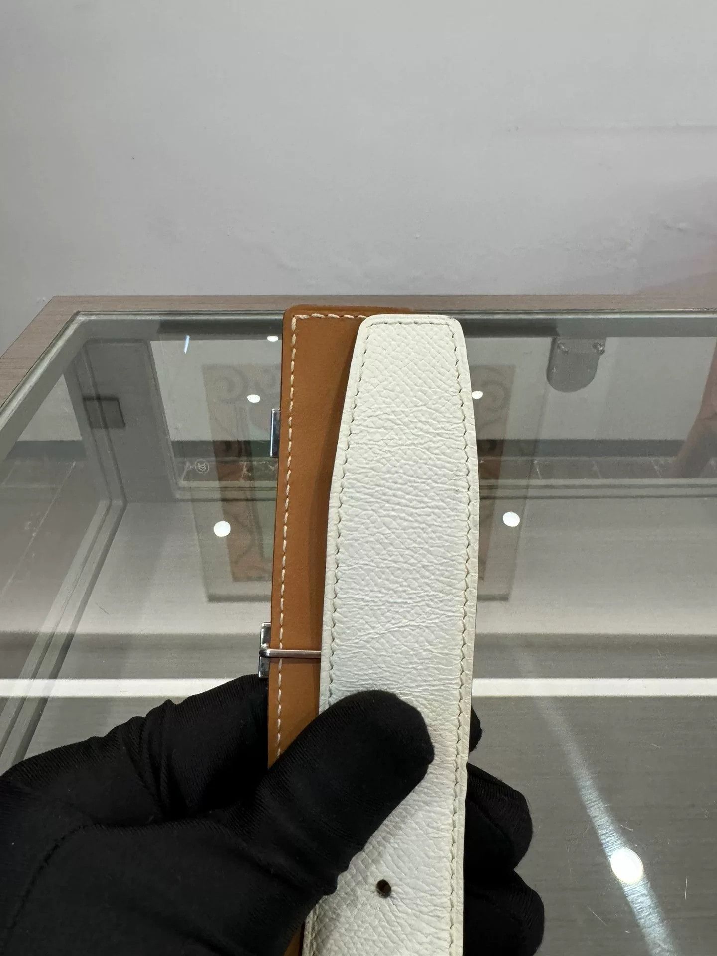 Hermes Hermes Men's White Brown H Buckle Belt Size ONE SIZE - 5 Thumbnail