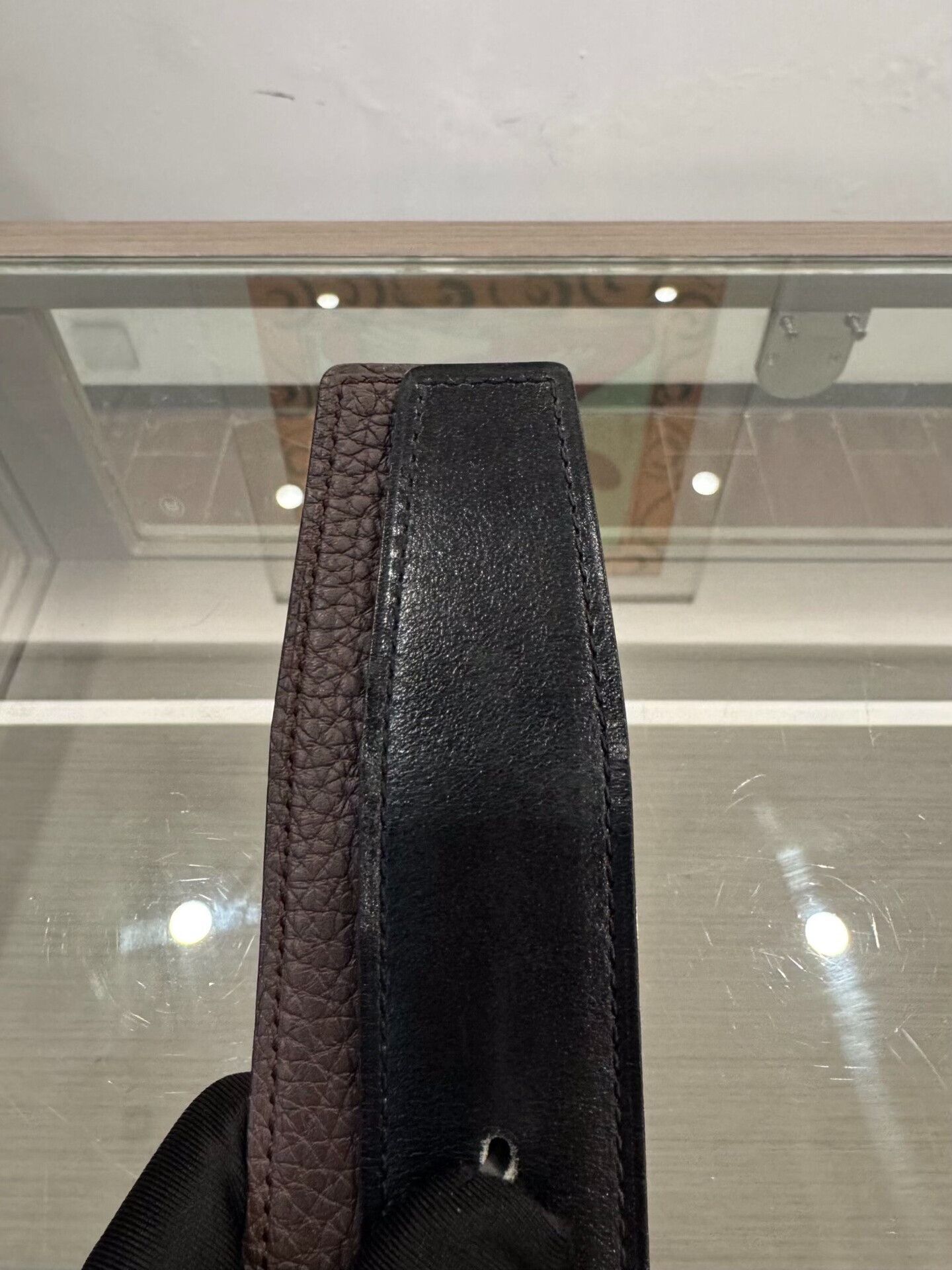 Hermes Hermes Black & Chocolate H Buckle Belt 85 Size ONE SIZE - 5 Thumbnail