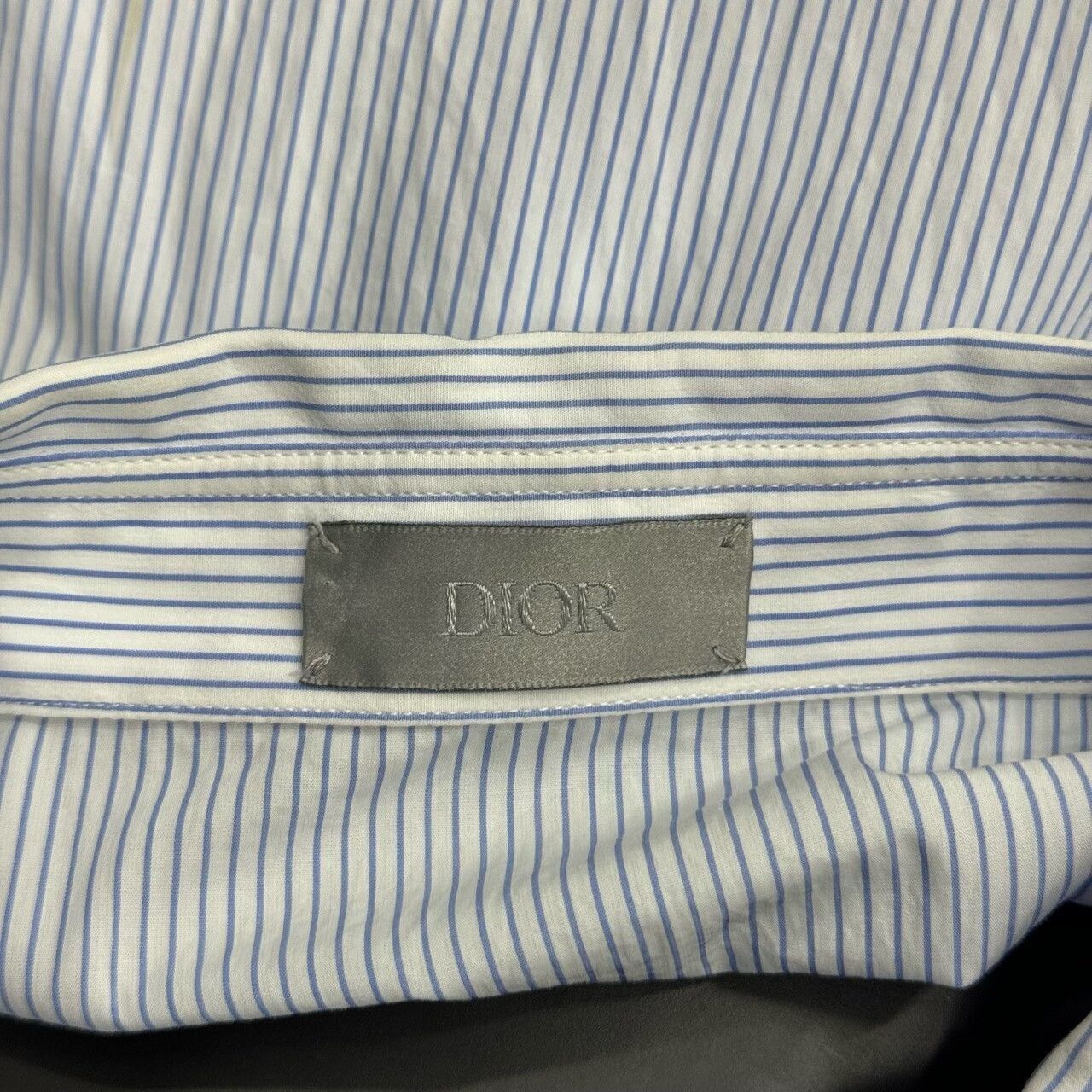 Dior Dior Blue Stripe Embroidered Logo Short-Sleeve Shirt Size US M / EU 48-50 / 2 - 5 Thumbnail