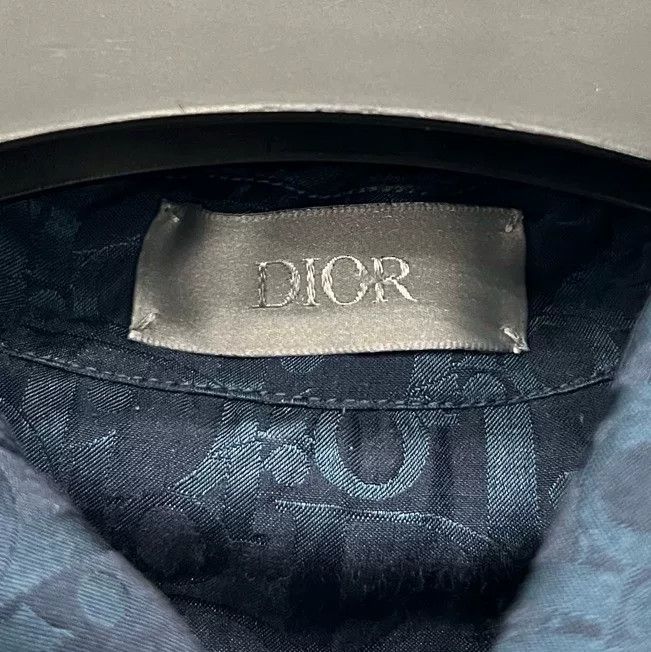 Dior Dior Silk Deep Blue Monogram Short Sleeve Shirt Size US M / EU 48-50 / 2 - 5 Thumbnail