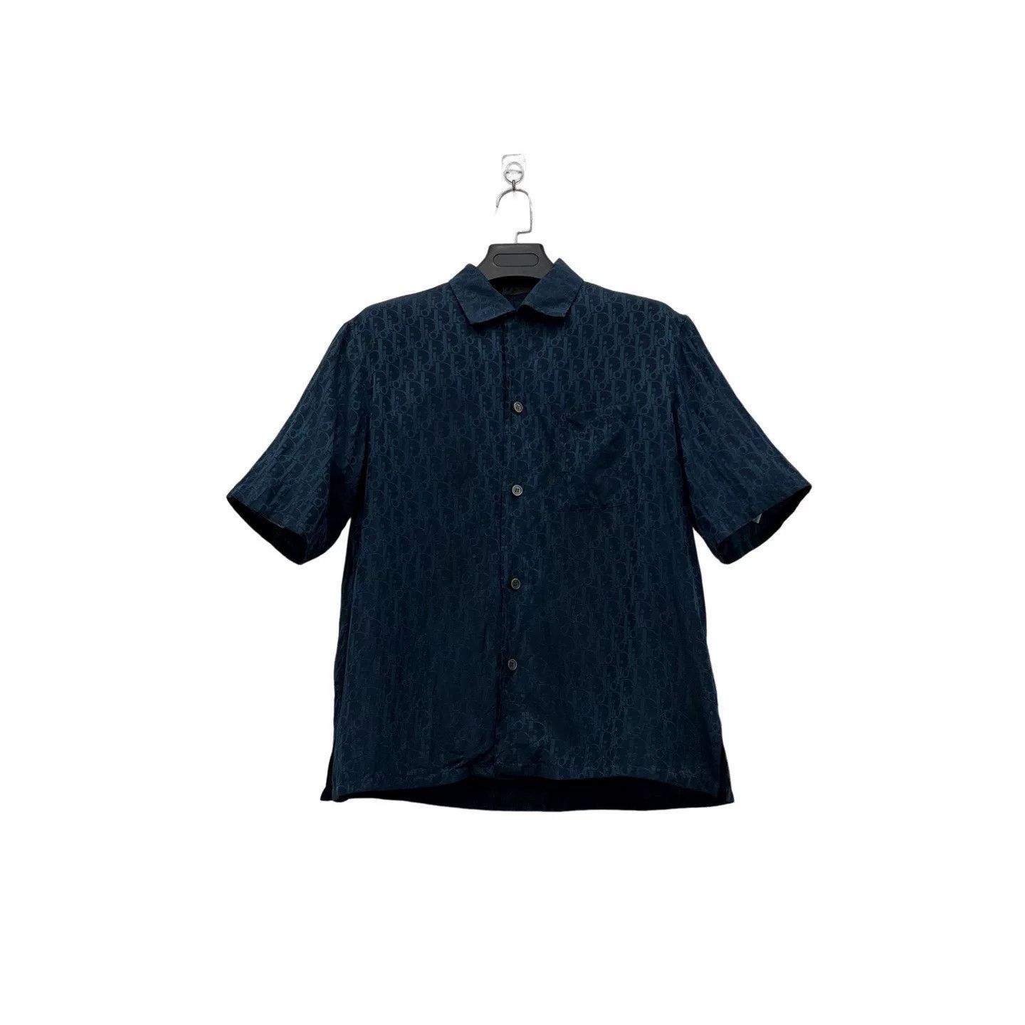 Dior Dior Silk Deep Blue Monogram Short Sleeve Shirt Size US M / EU 48-50 / 2 - 2 Thumbnail