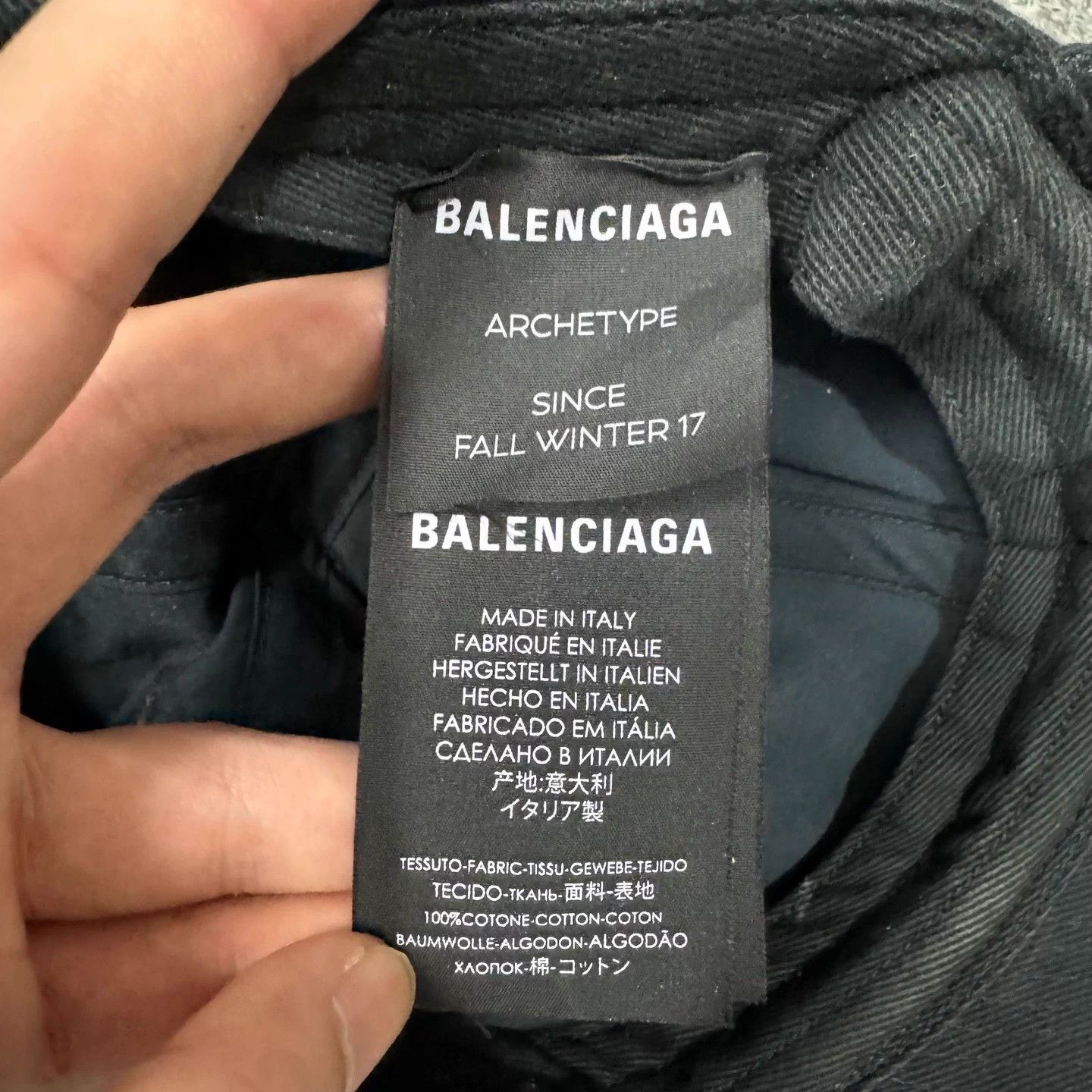 Balenciaga Black Embroidered Baseball Cap Size ONE SIZE - 5 Thumbnail