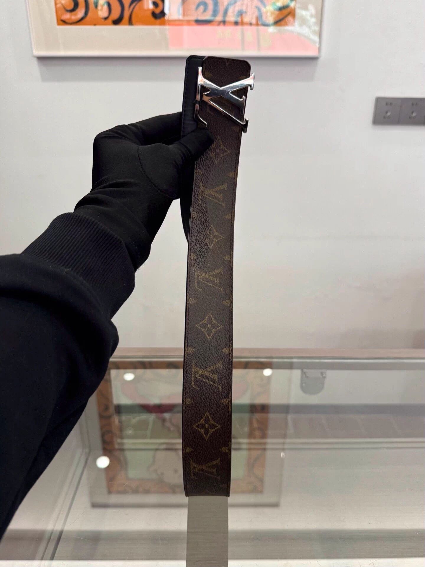 Louis Vuitton Brown Leather Belt with Silver Logo Buckle Size ONE SIZE - 2 Thumbnail