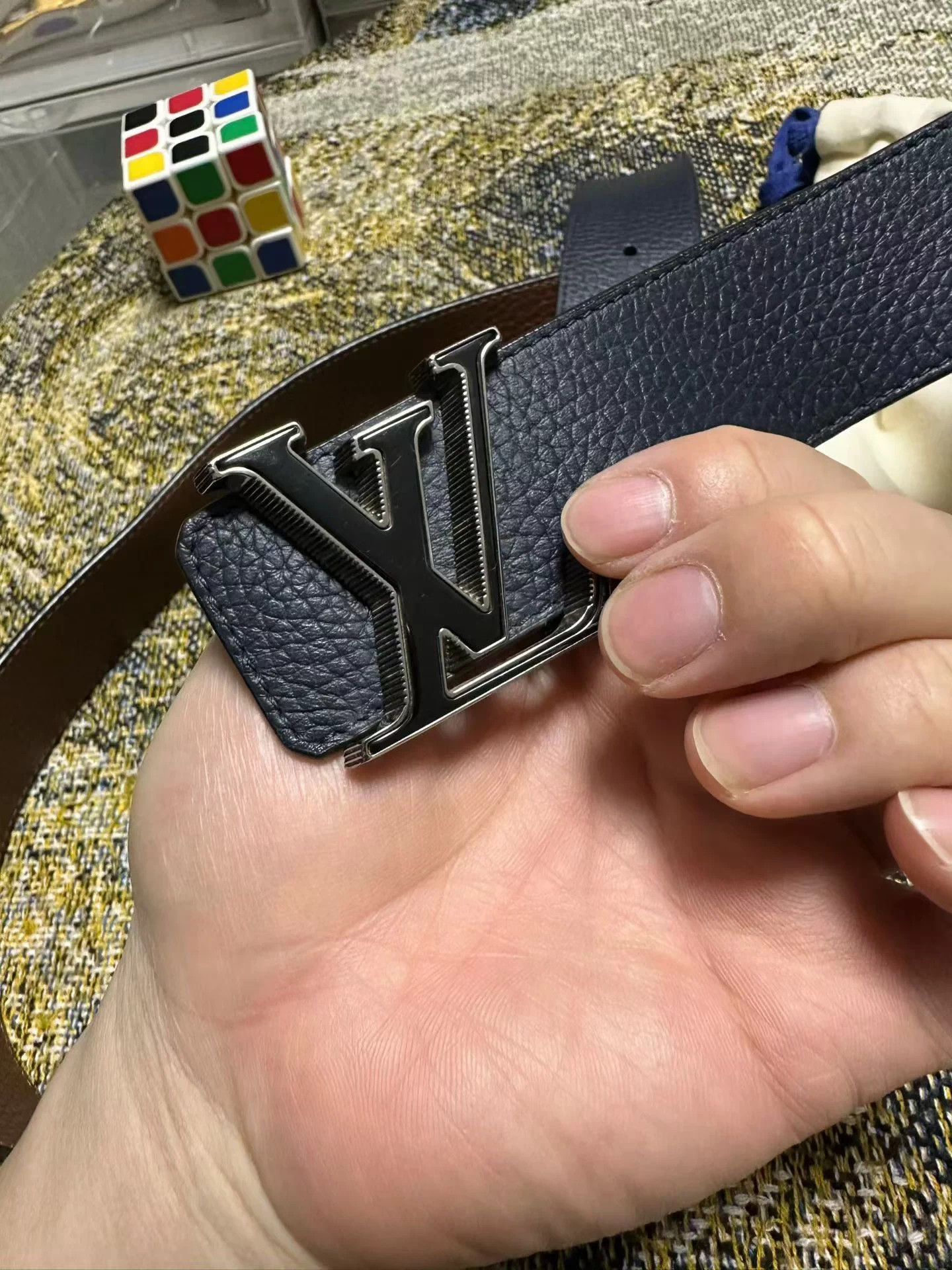 Louis Vuitton Multi-Color Leather Belt with Metal Buckle Size ONE SIZE - 6 Thumbnail