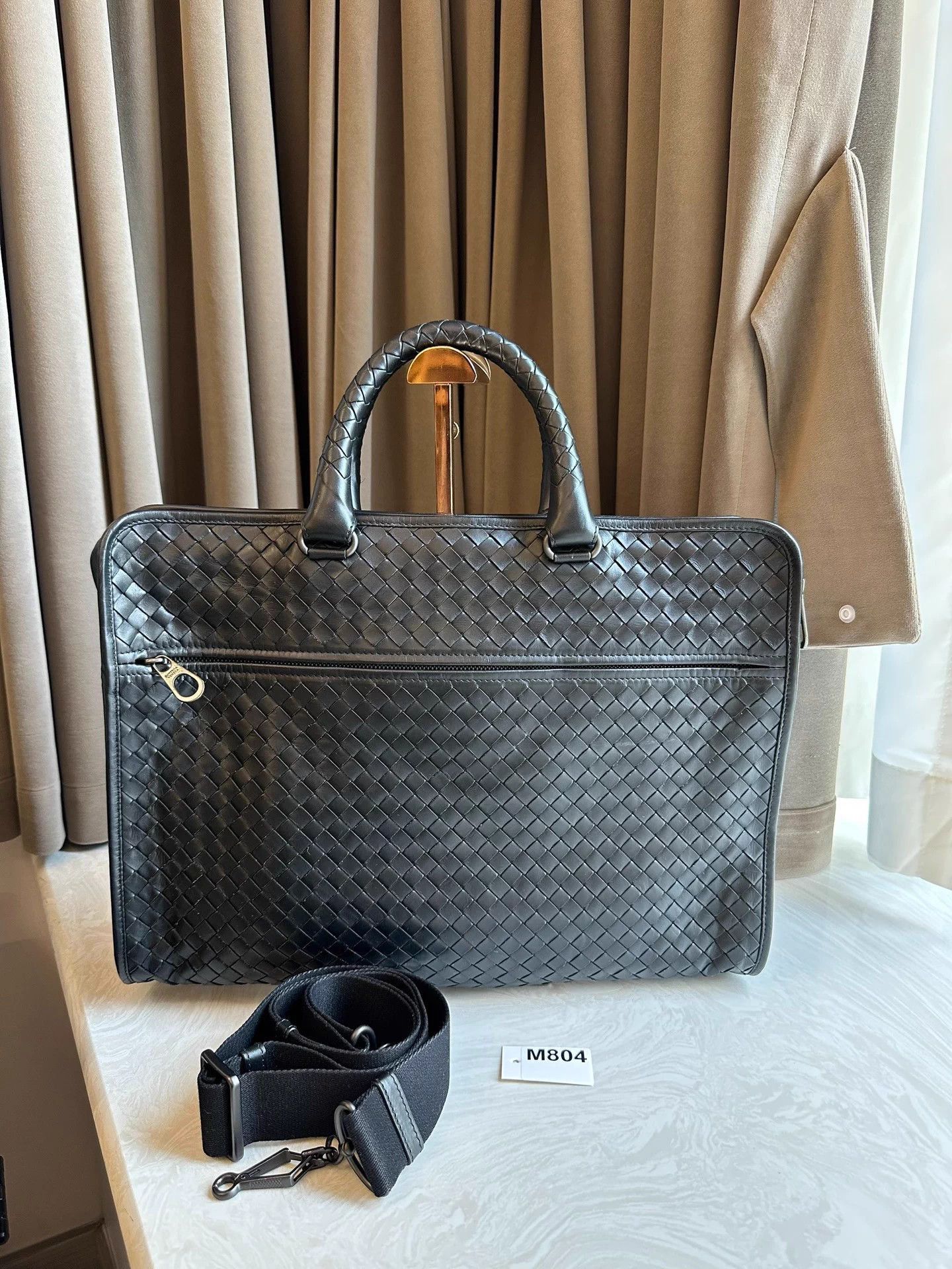 Bvlgari Black Woven Briefcase with Adjustable Strap Size ONE SIZE - 4 Thumbnail