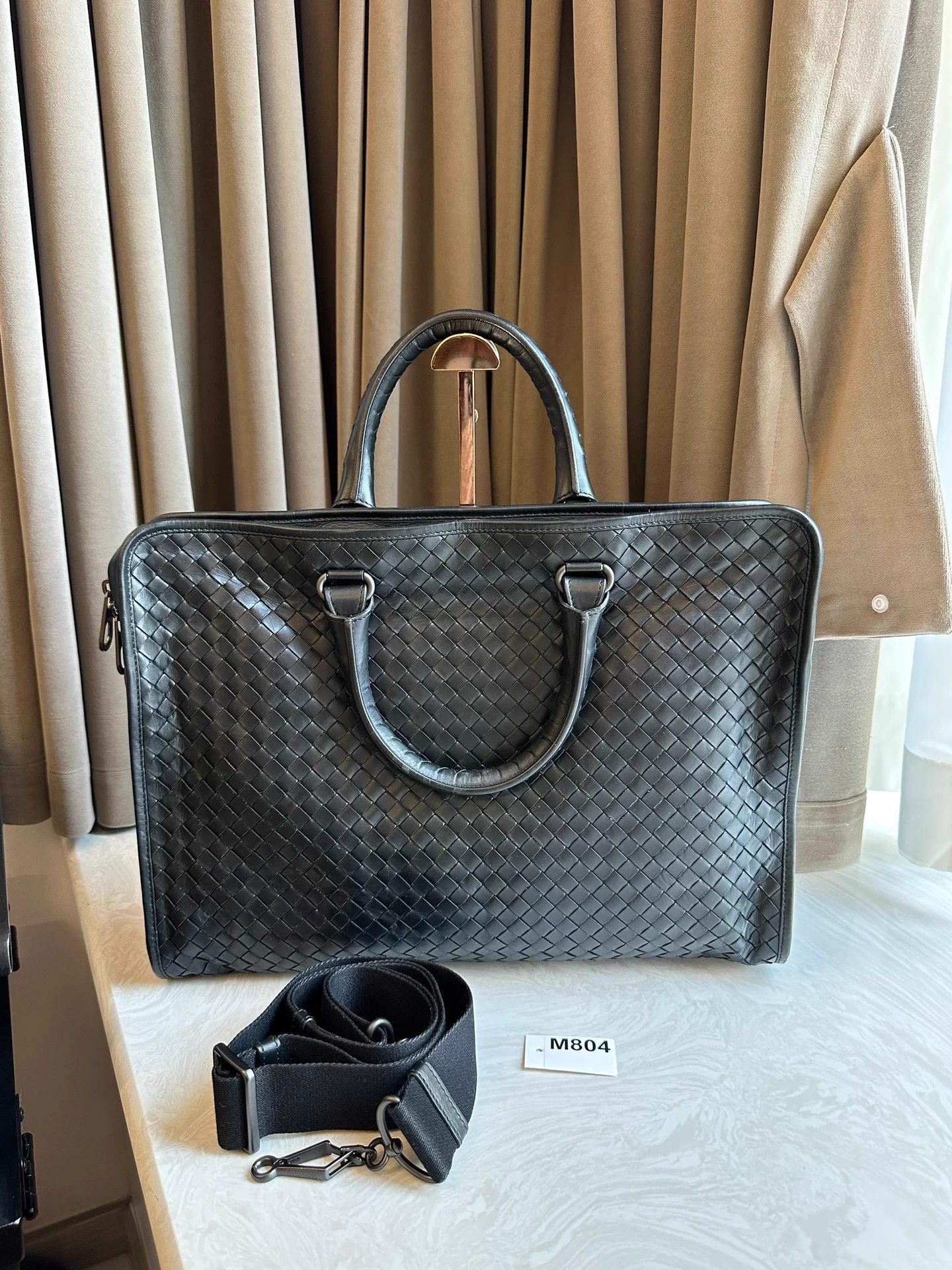 Bvlgari Black Woven Briefcase with Adjustable Strap Size ONE SIZE - 5 Thumbnail