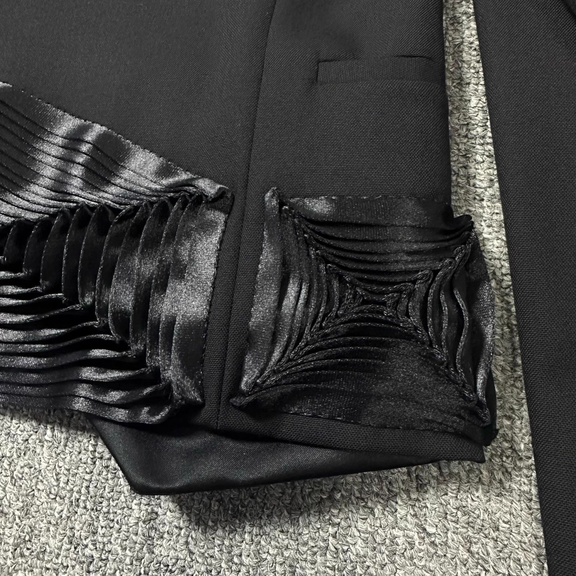Dior Black Formal Fringe-Detailed Tailored Jacket Size US M / EU 48-50 / 2 - 6 Thumbnail